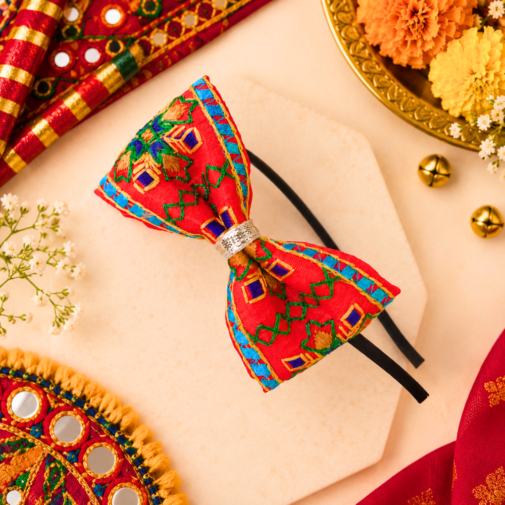 Rangeela Navratri Embroidered Headband – Red