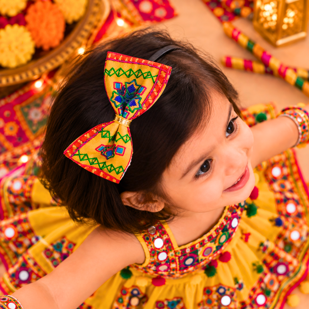 Rangeela Navratri Embroidered Headband – Yellow