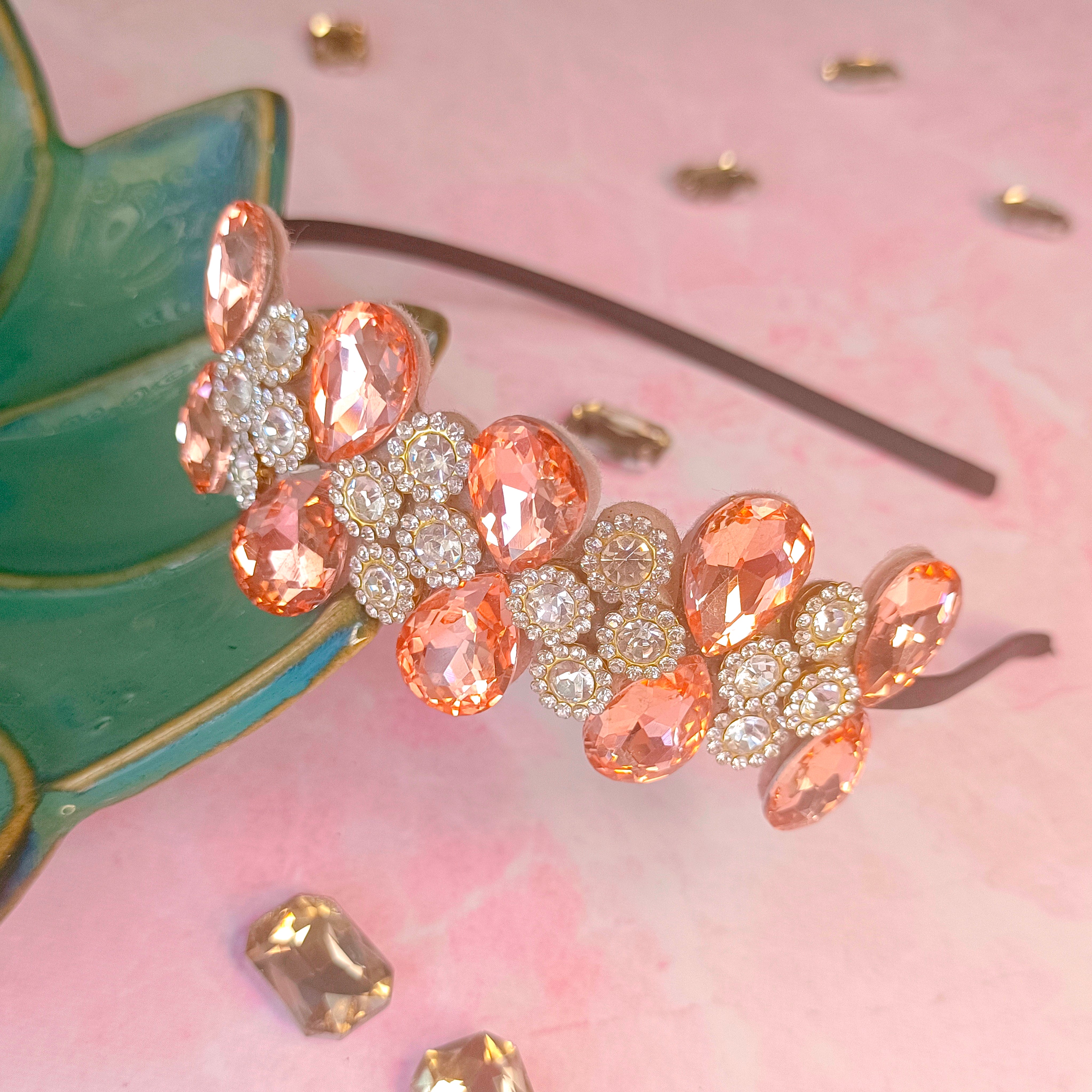 Designer Rose Gold Rhinestone Headband
