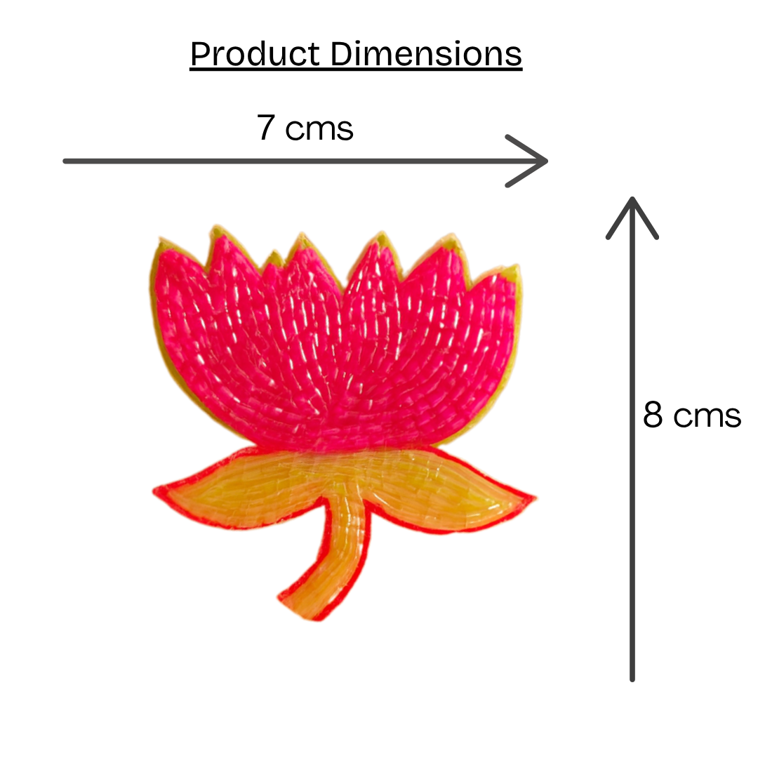 Beaded Dark Pink Lotus Soft Headband