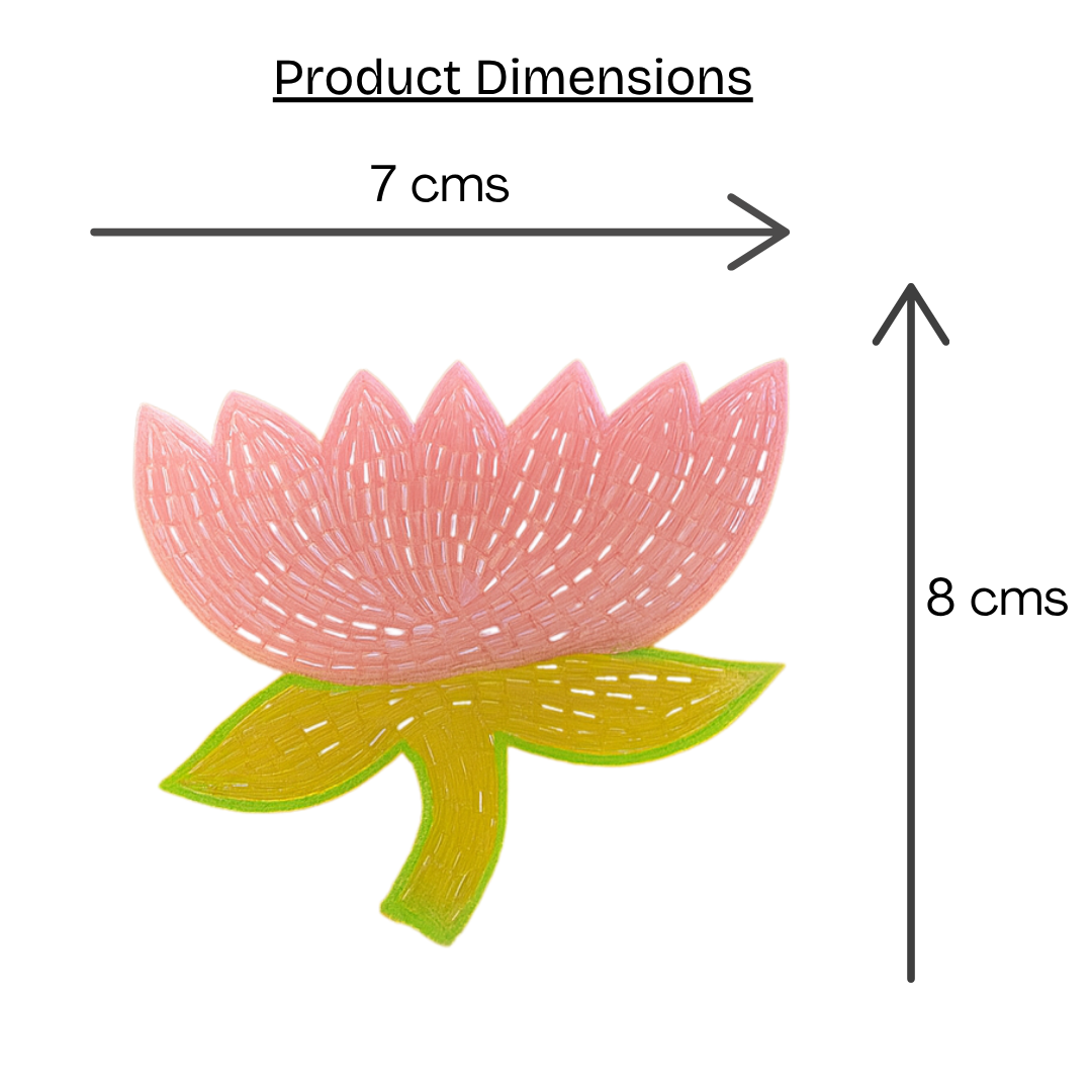 Beaded Light Pink Lotus Soft Headband