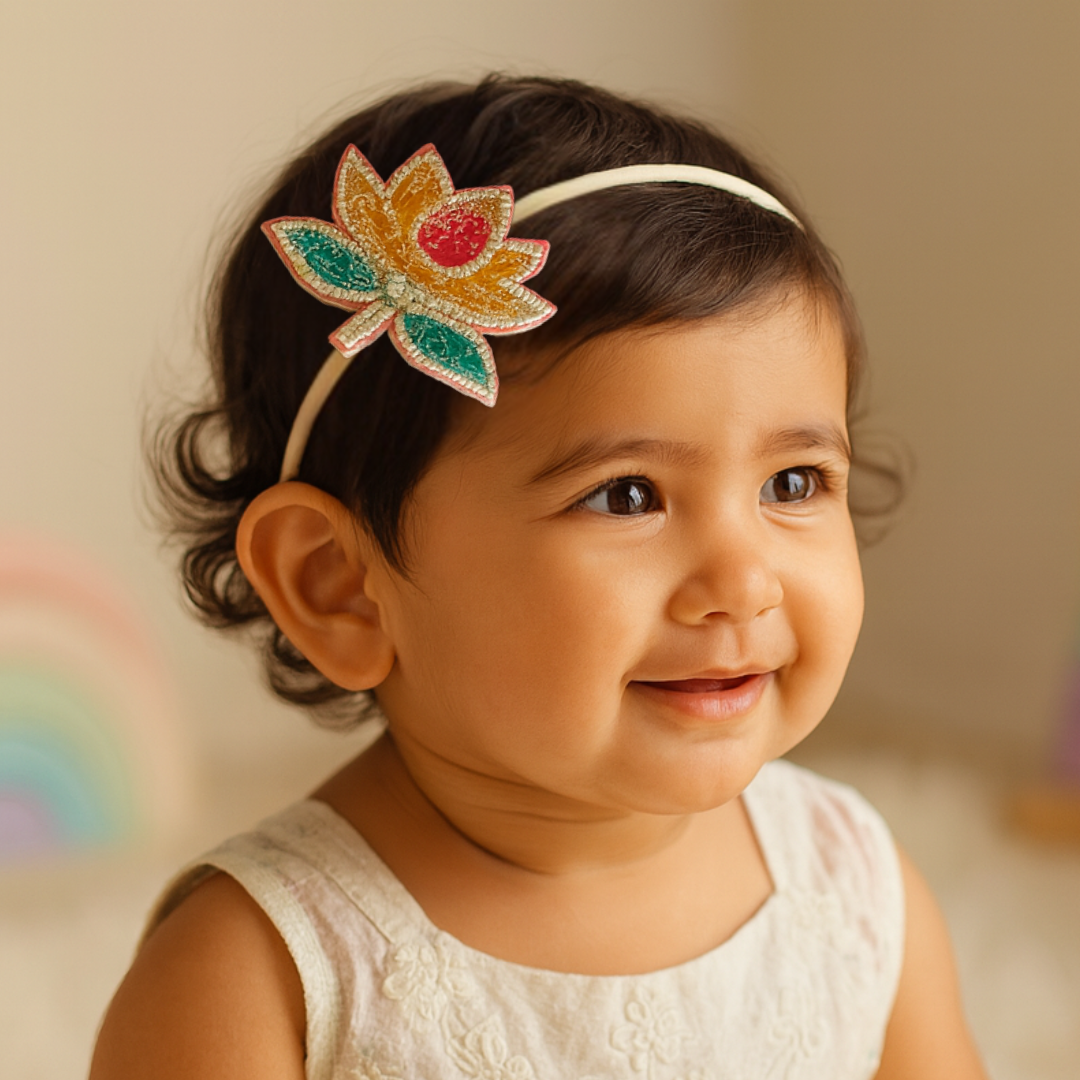 Beaded Multicolor Lotus Soft Headband