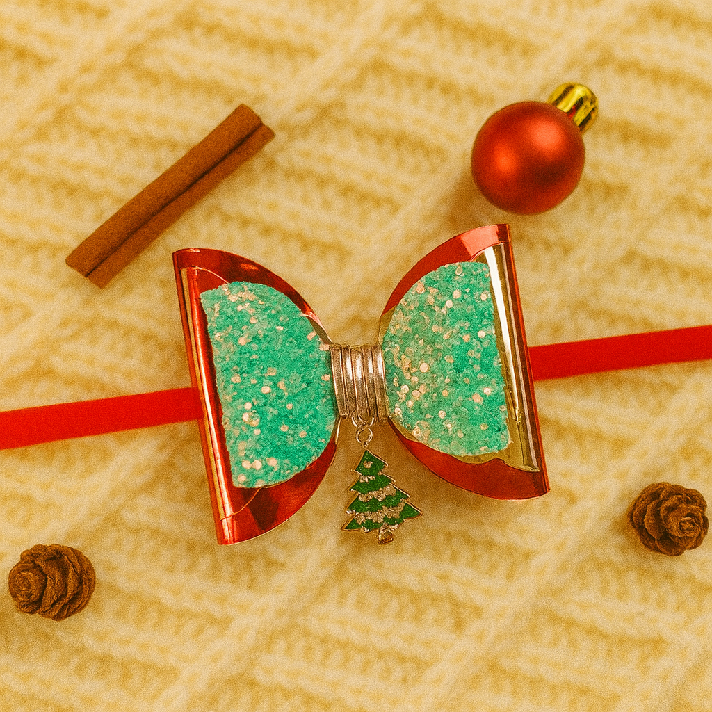 Green Christmas Tree Charm Soft Stretchable Headband