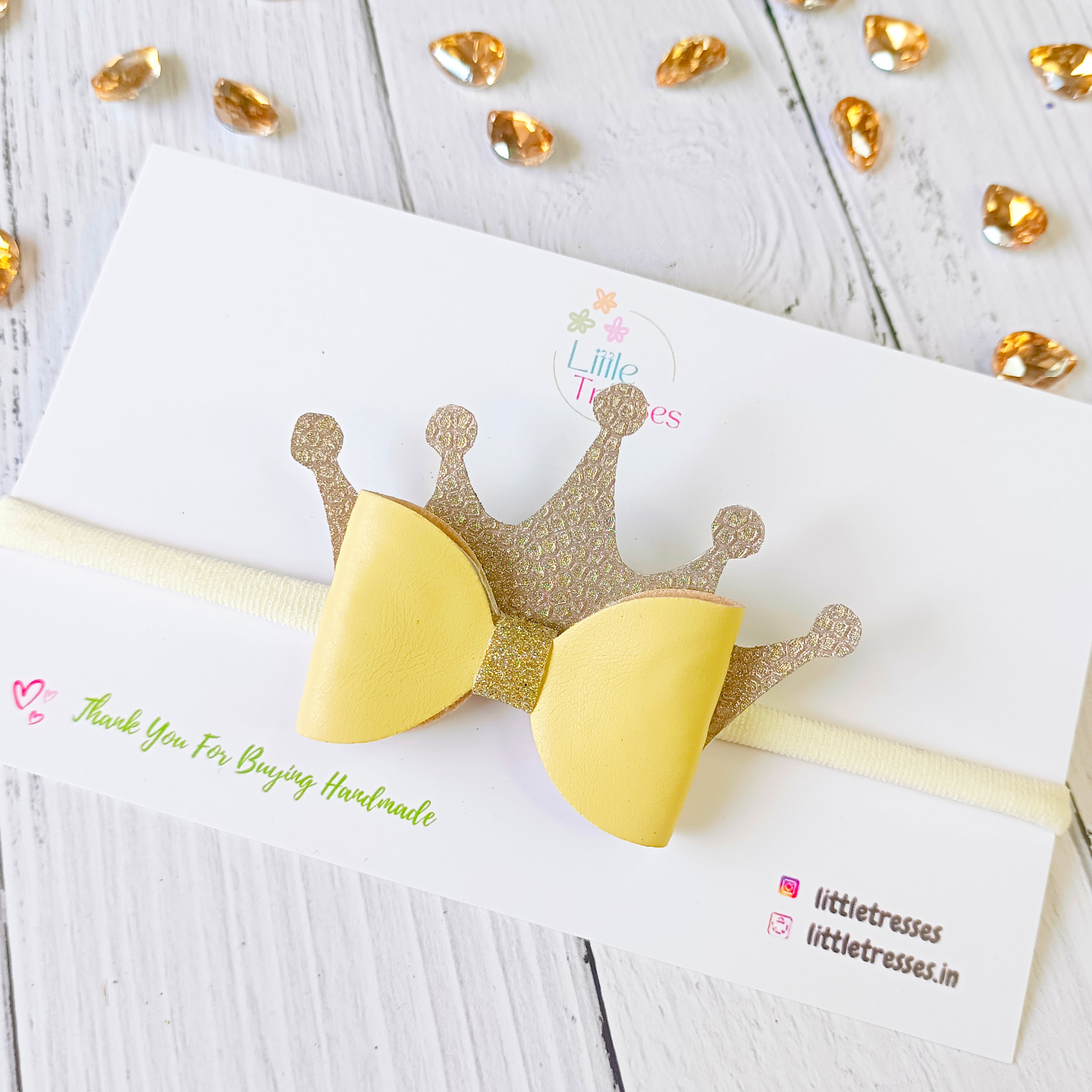 Crown Bow Soft Headband - 5 Colors