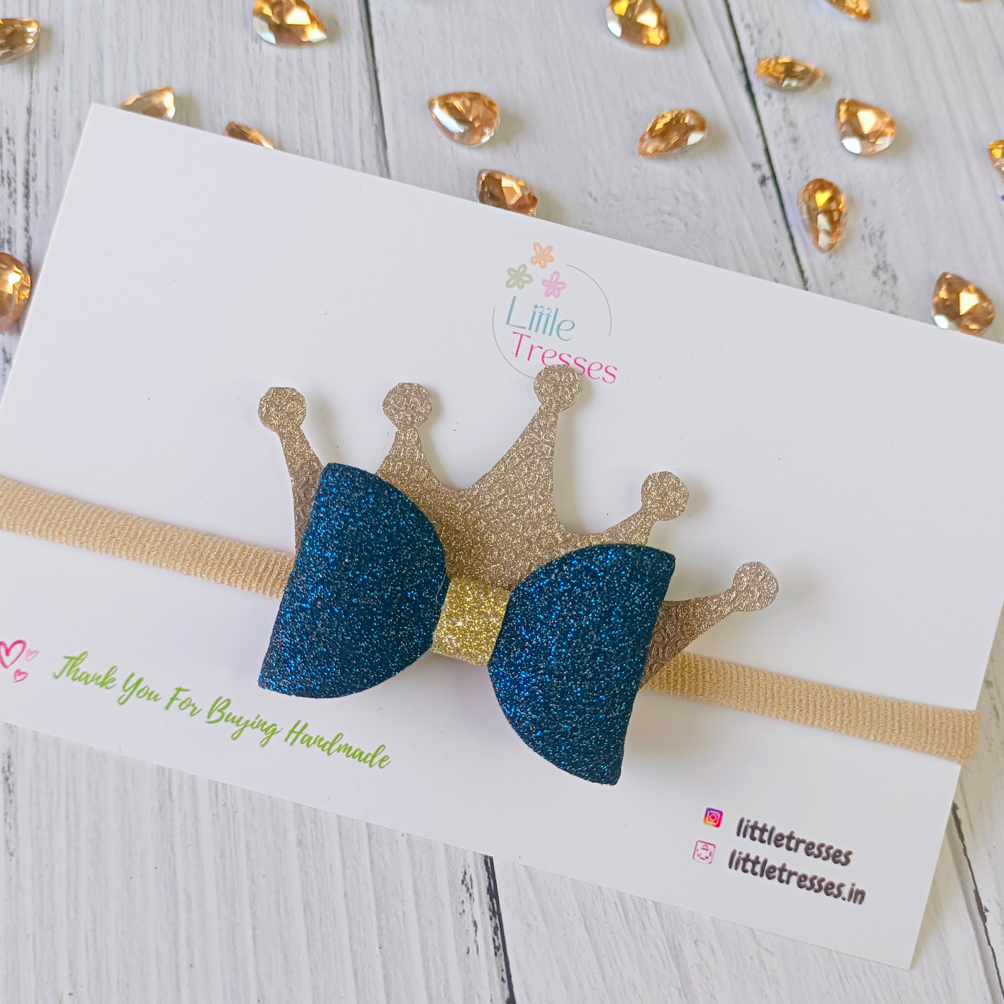 5 Colors Crown Bow Soft Headband