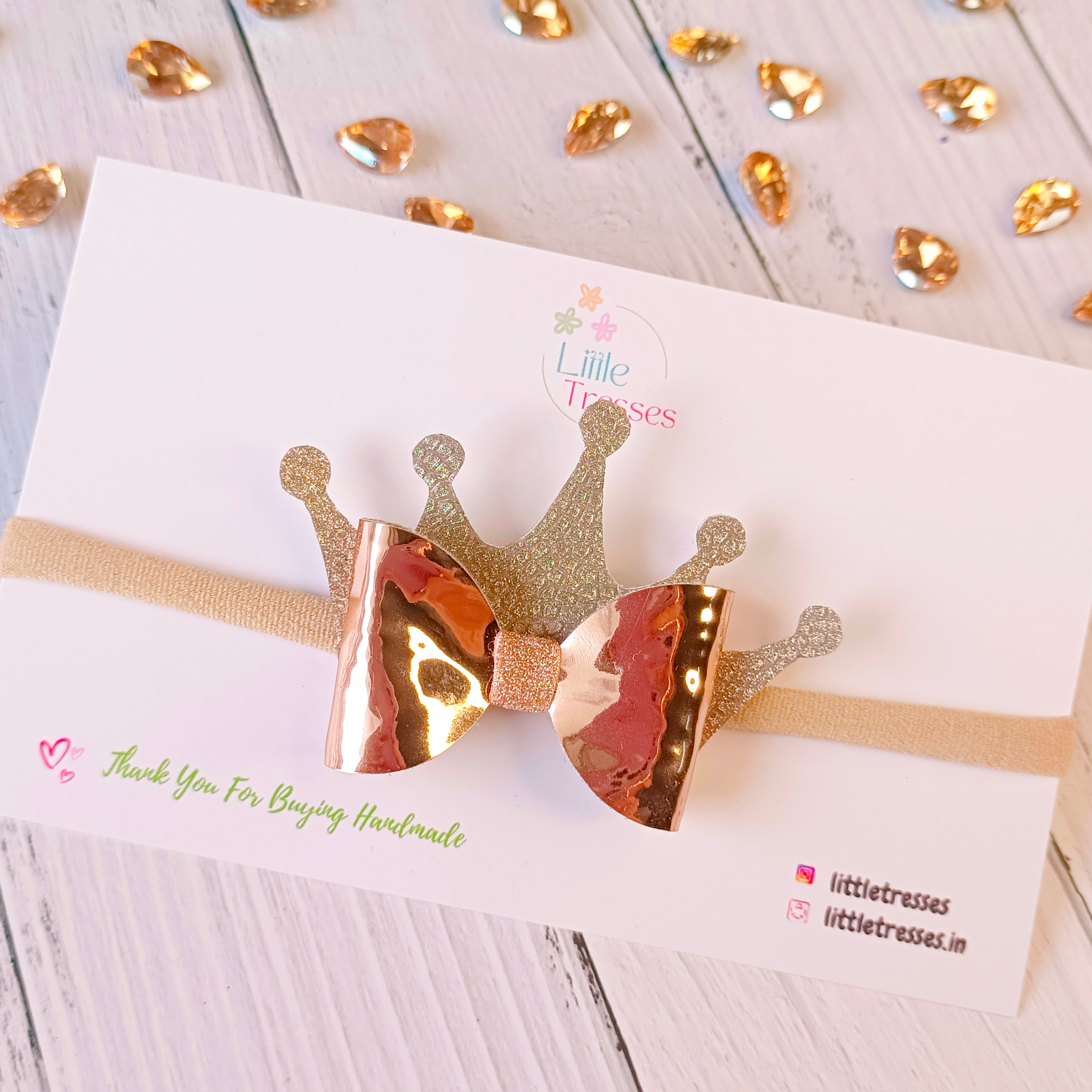 5 Colors Crown Bow Soft Headband