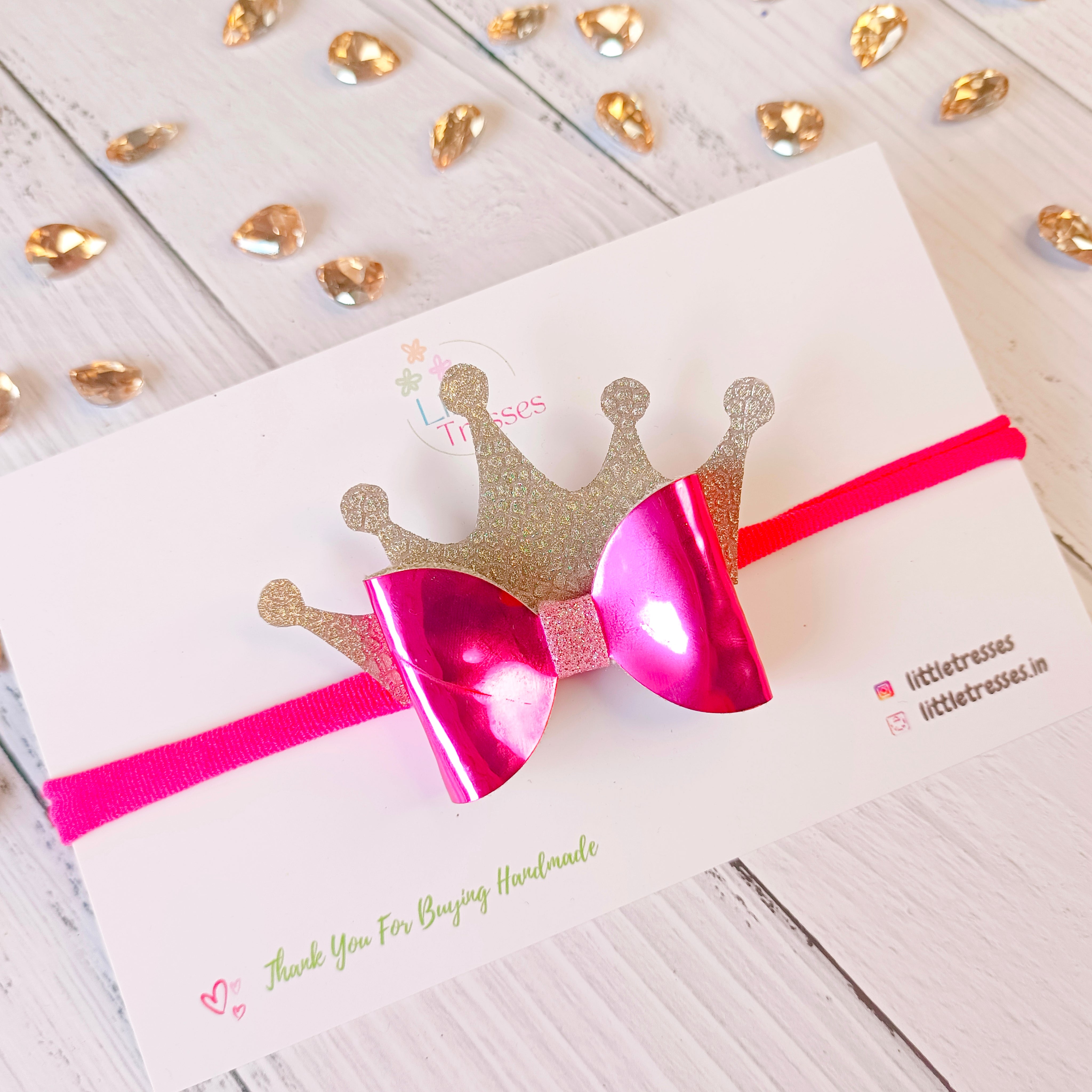 5 Colors Crown Bow Soft Headband