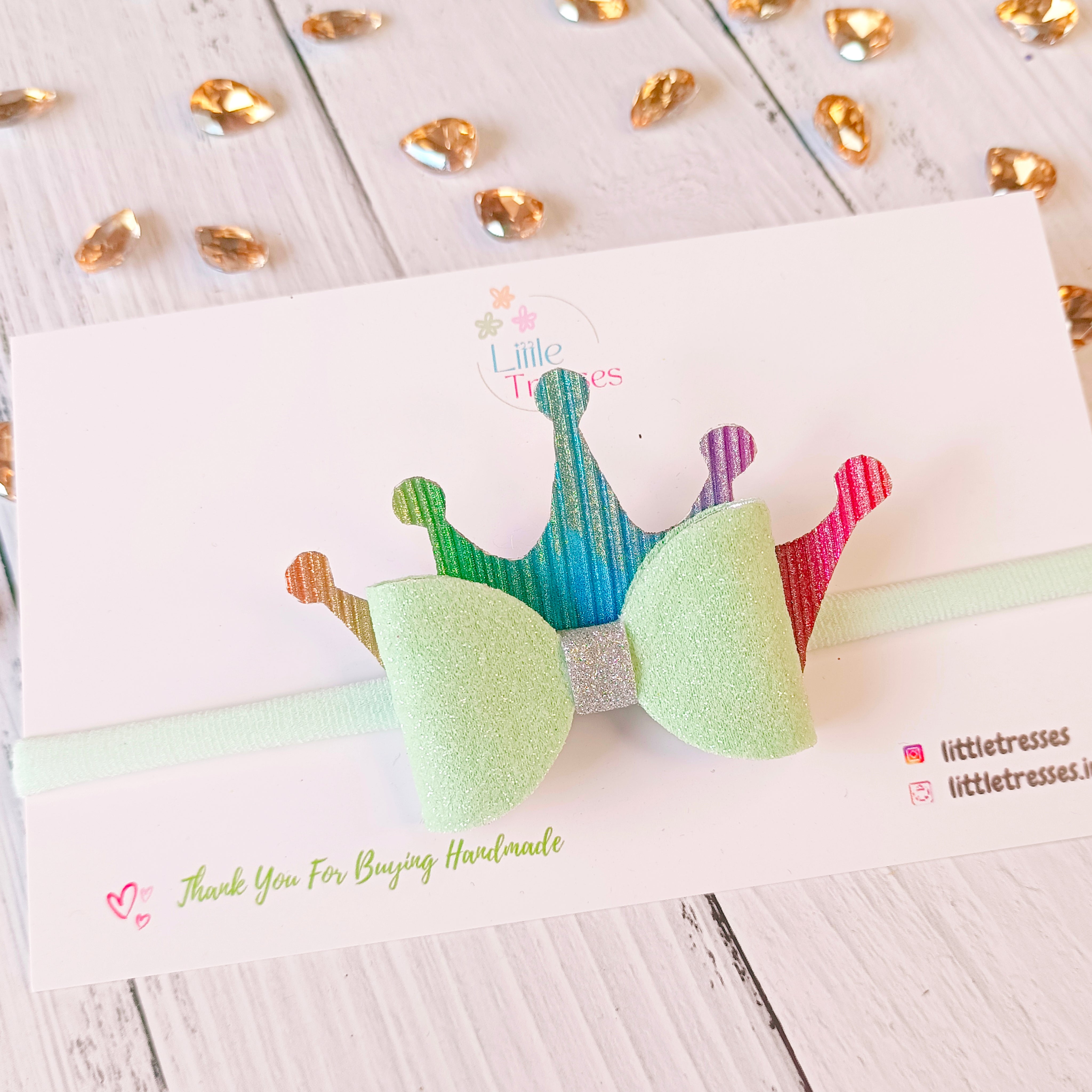 5 Colors Crown Bow Soft Headband