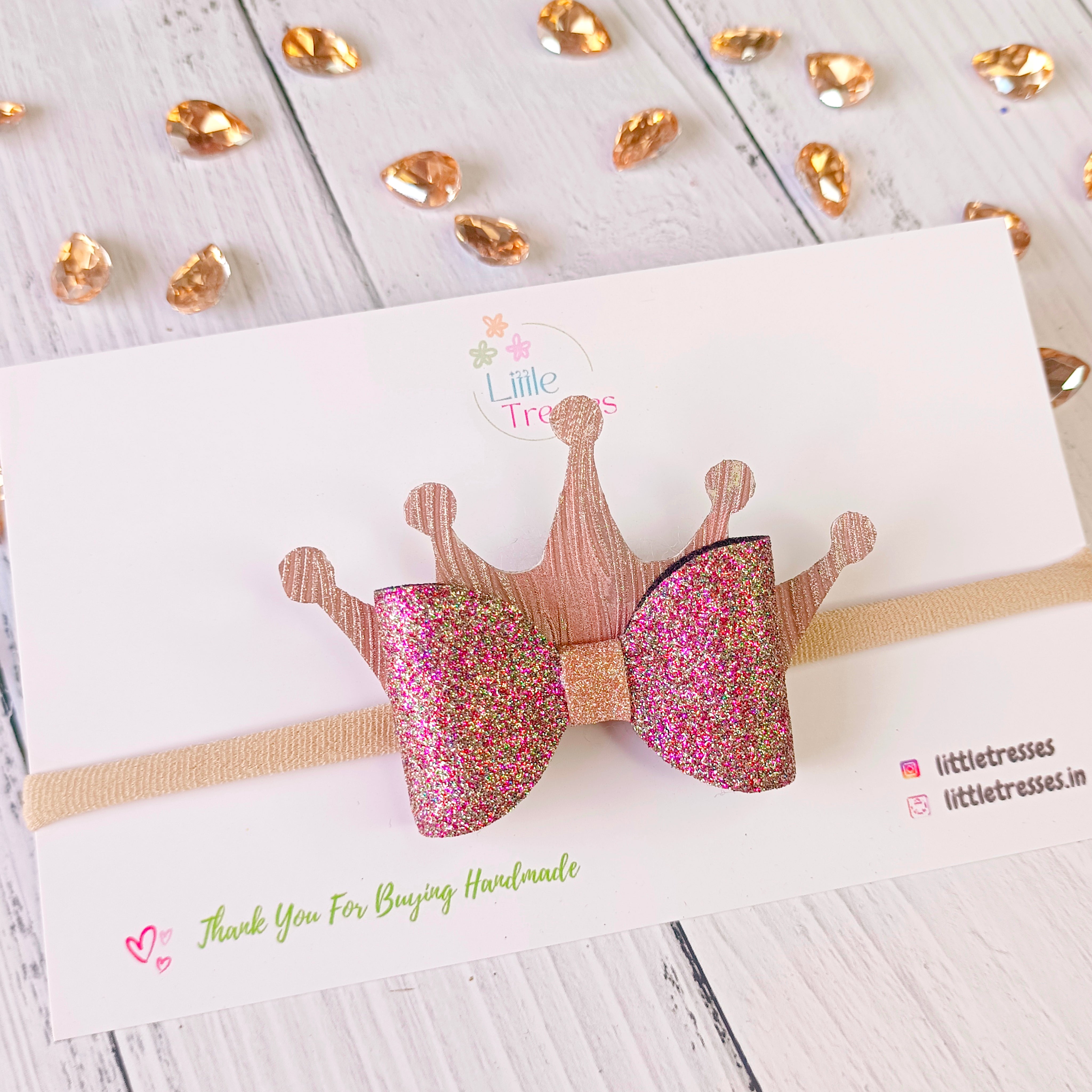 5 Colors Crown Bow Soft Headband