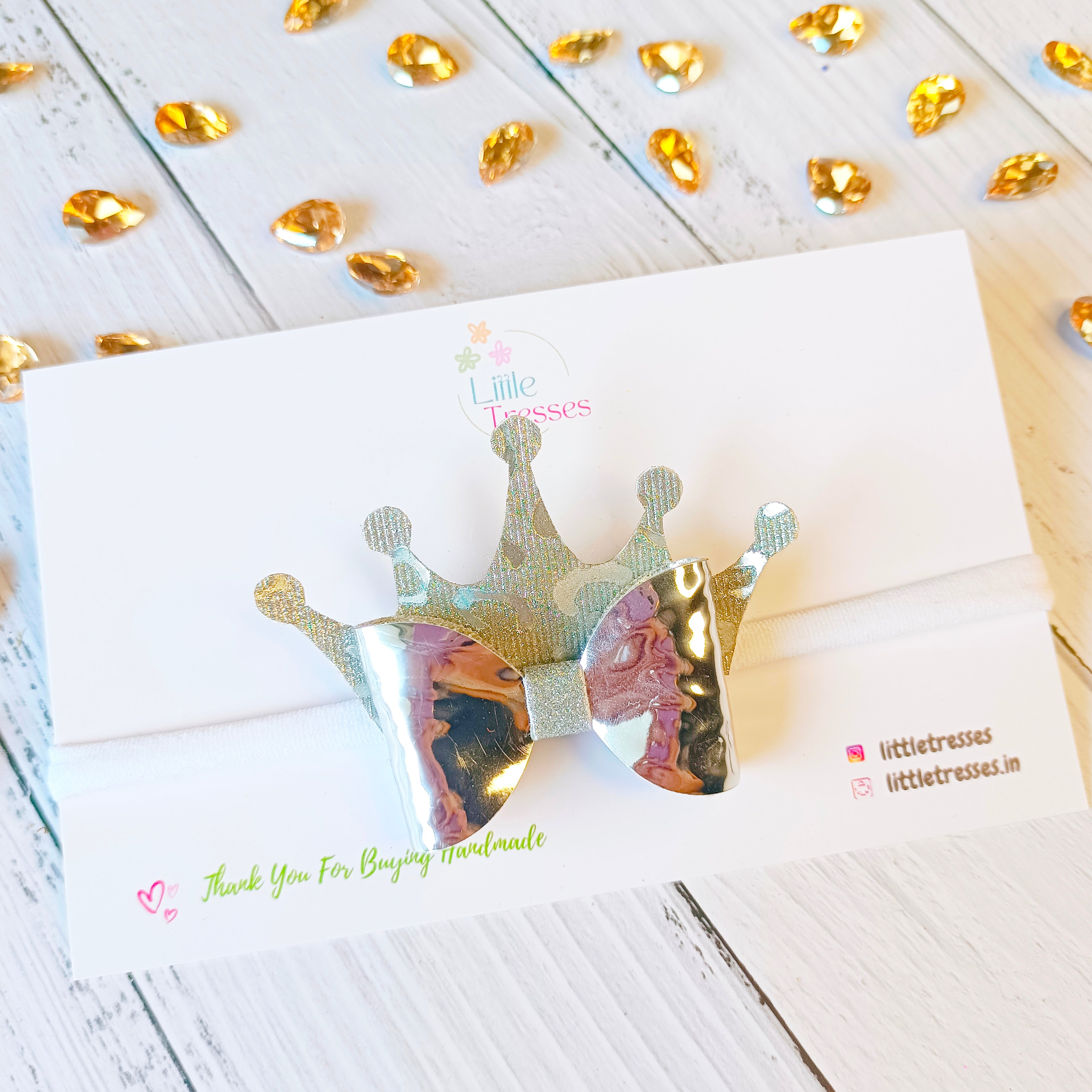 5 Colors Crown Bow Soft Headband