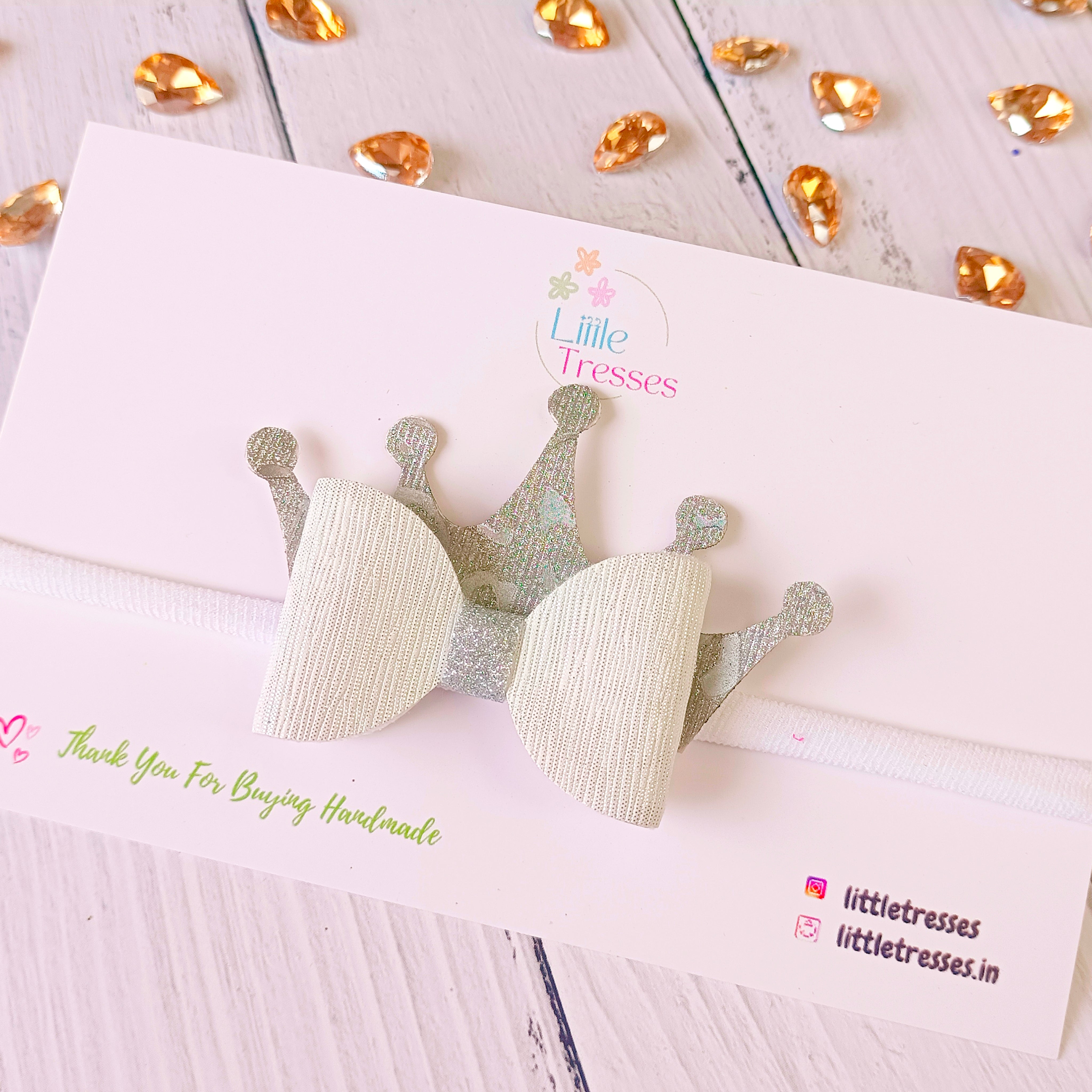 5 Colors Crown Bow Soft Headband