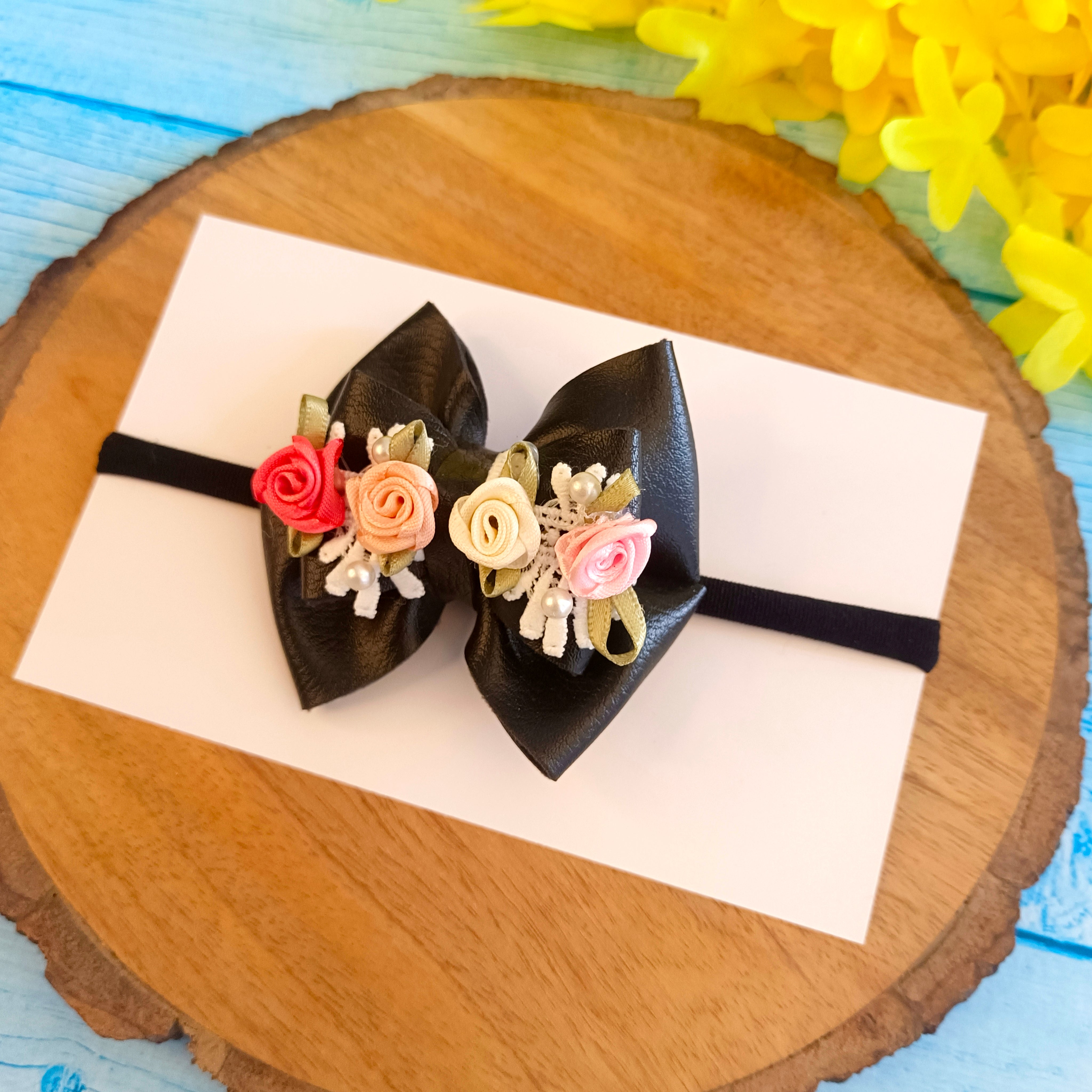 Black Gulmohar Vibrant Soft Headband