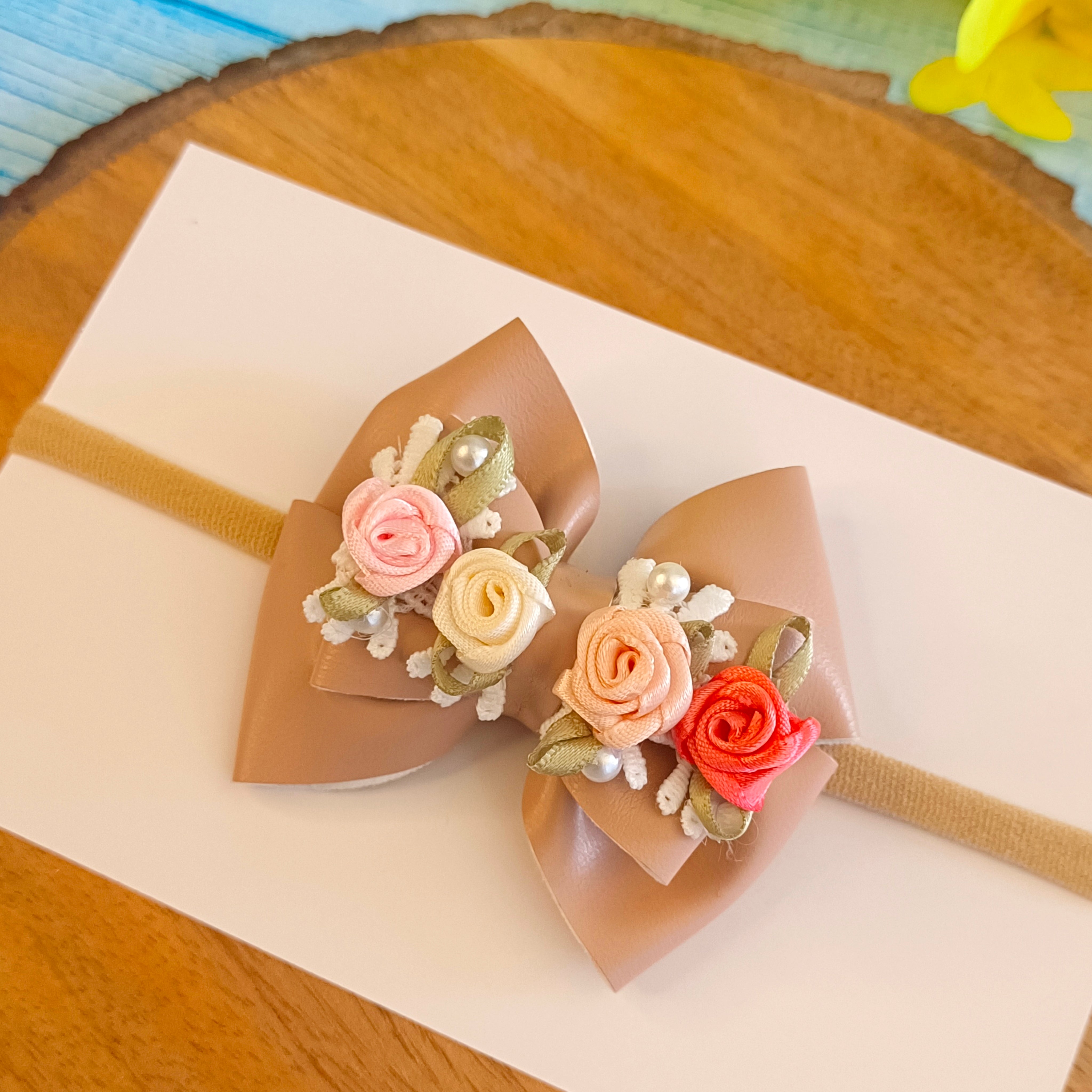 Gulmohar Pastel Soft Headband - Camel Brown