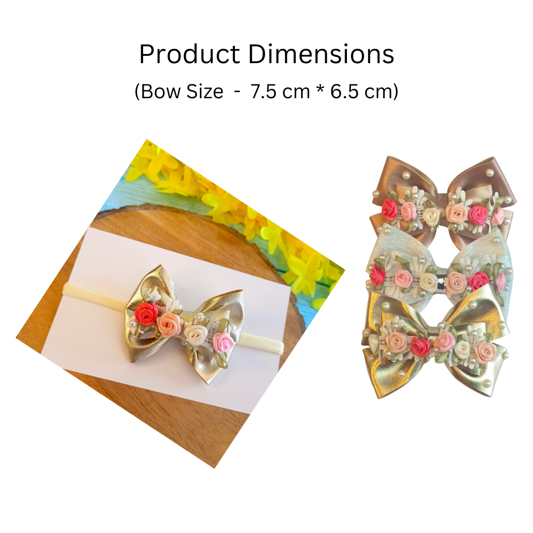 Gulmohar Festive Soft Headband - Light Golden