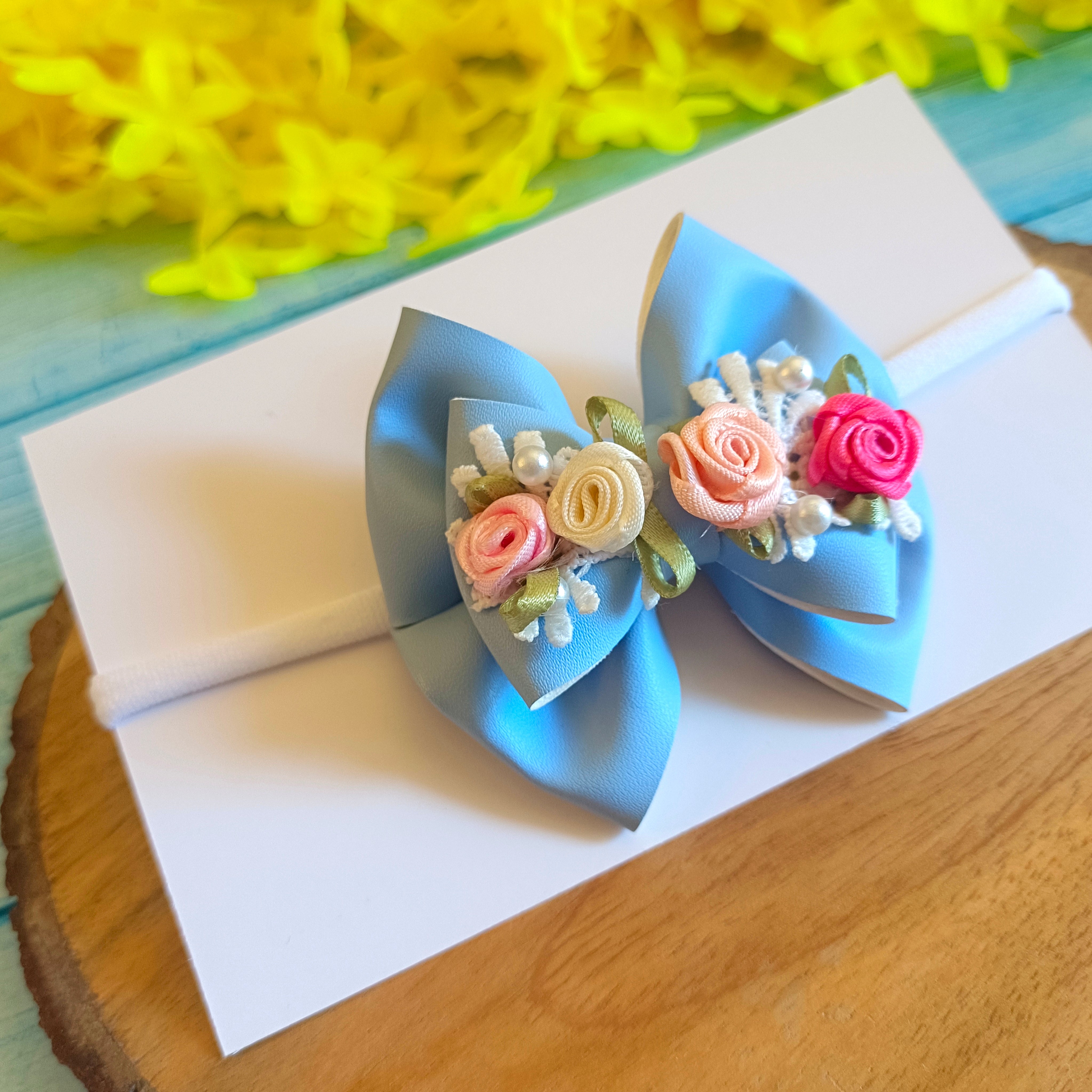 Gulmohar Pastel Soft Headband - Light Blue