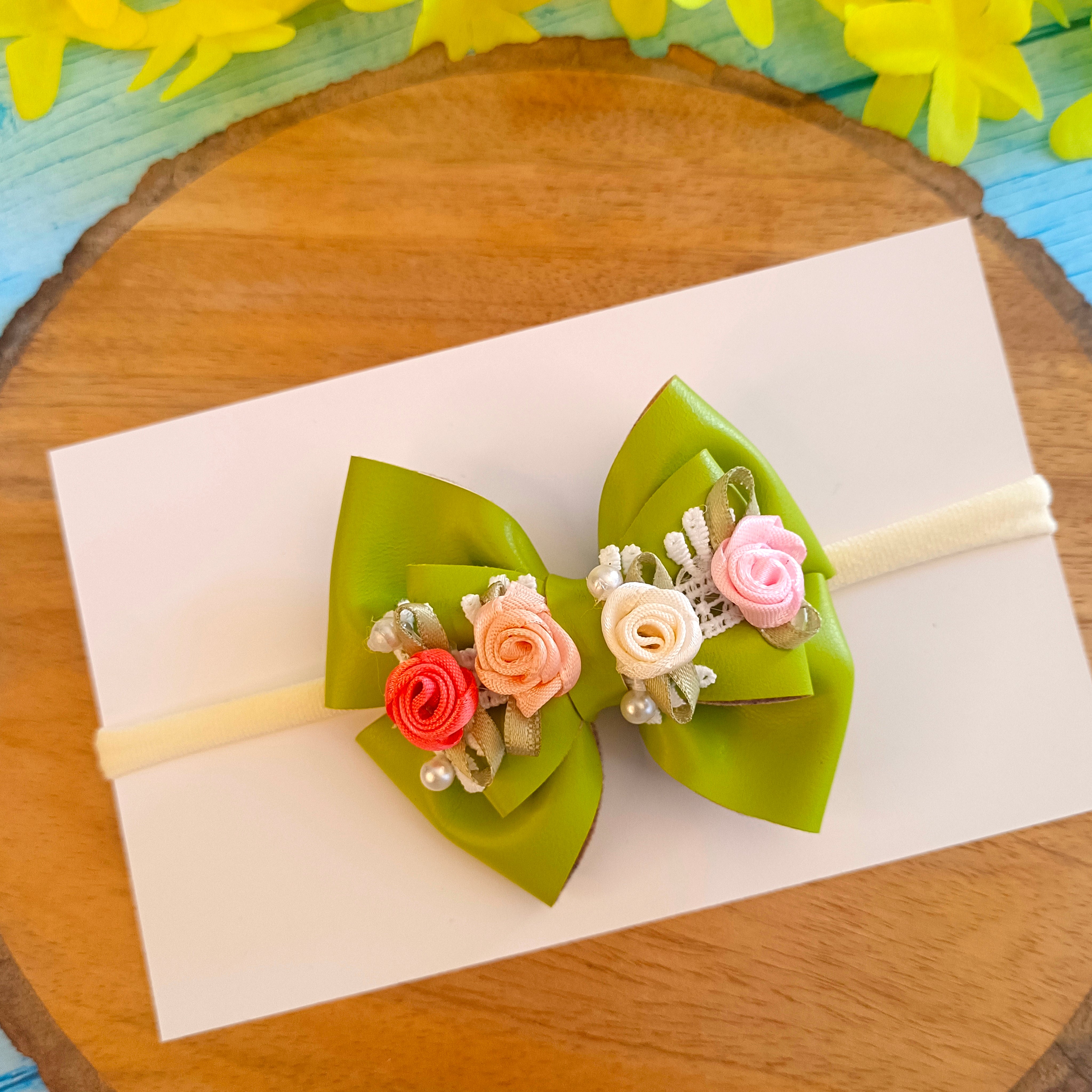 Gulmohar Vibrant Soft Headband - Leaf Green