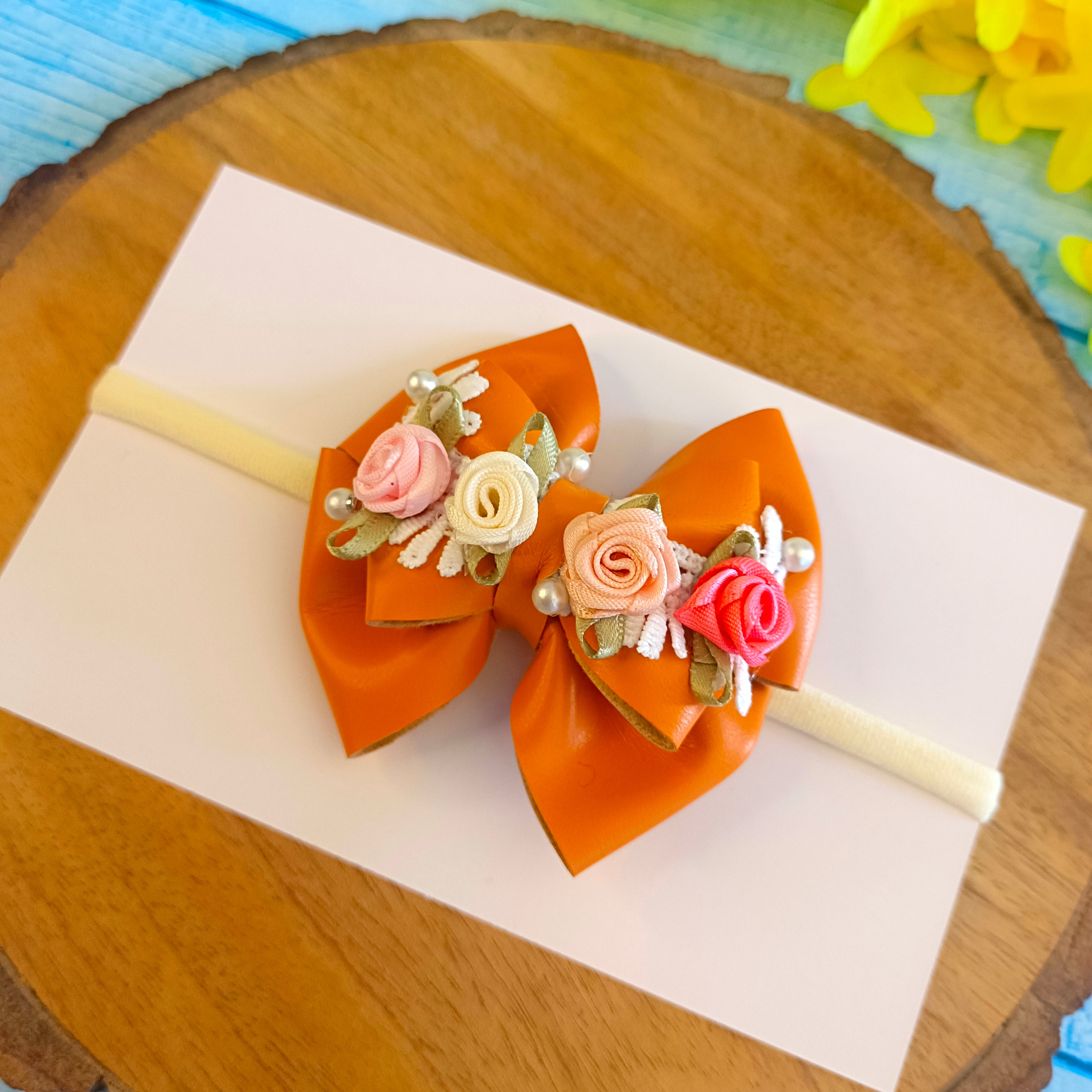 Orange Gulmohar Vibrant Soft Headband