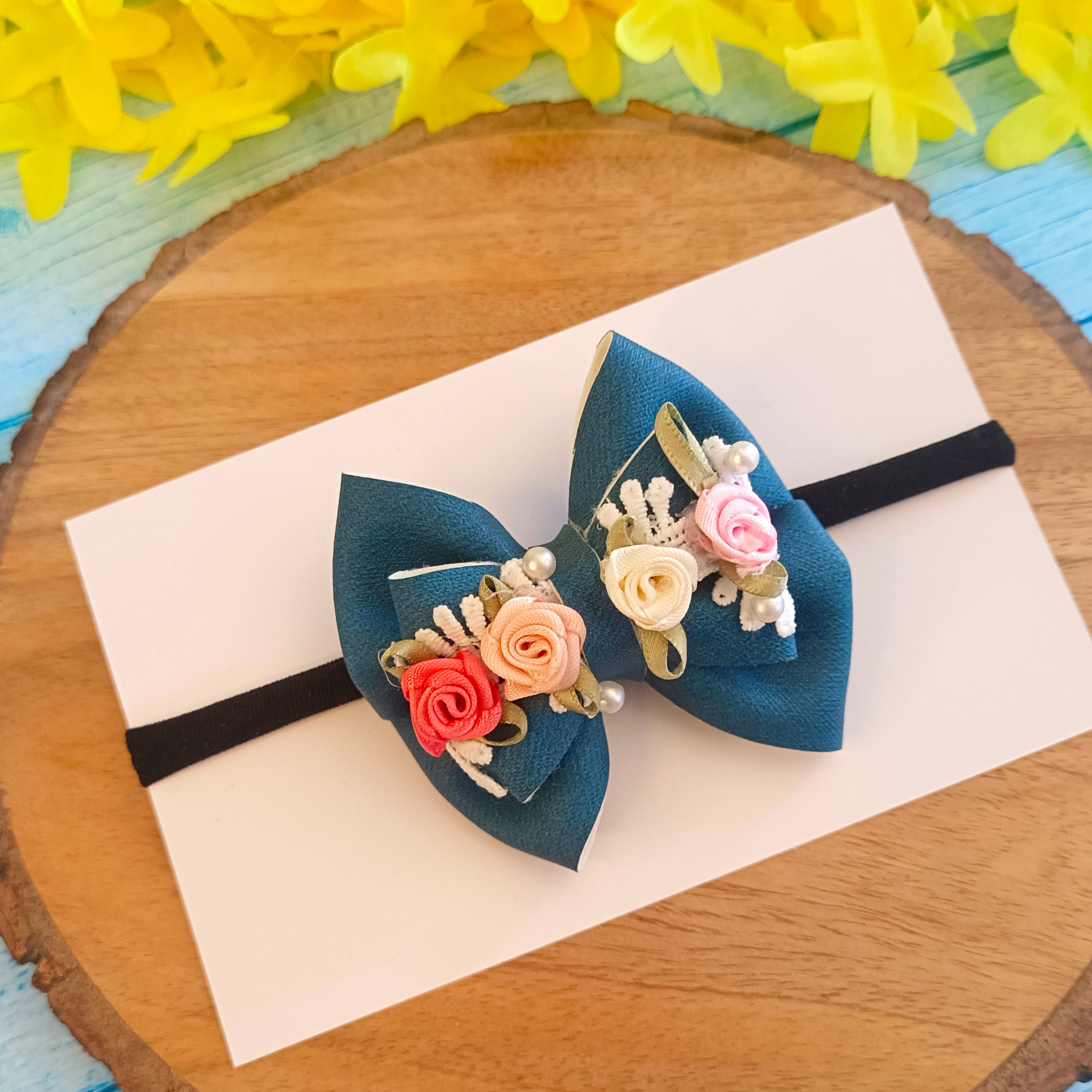 Peacock Blue Gulmohar Vibrant Soft Headband