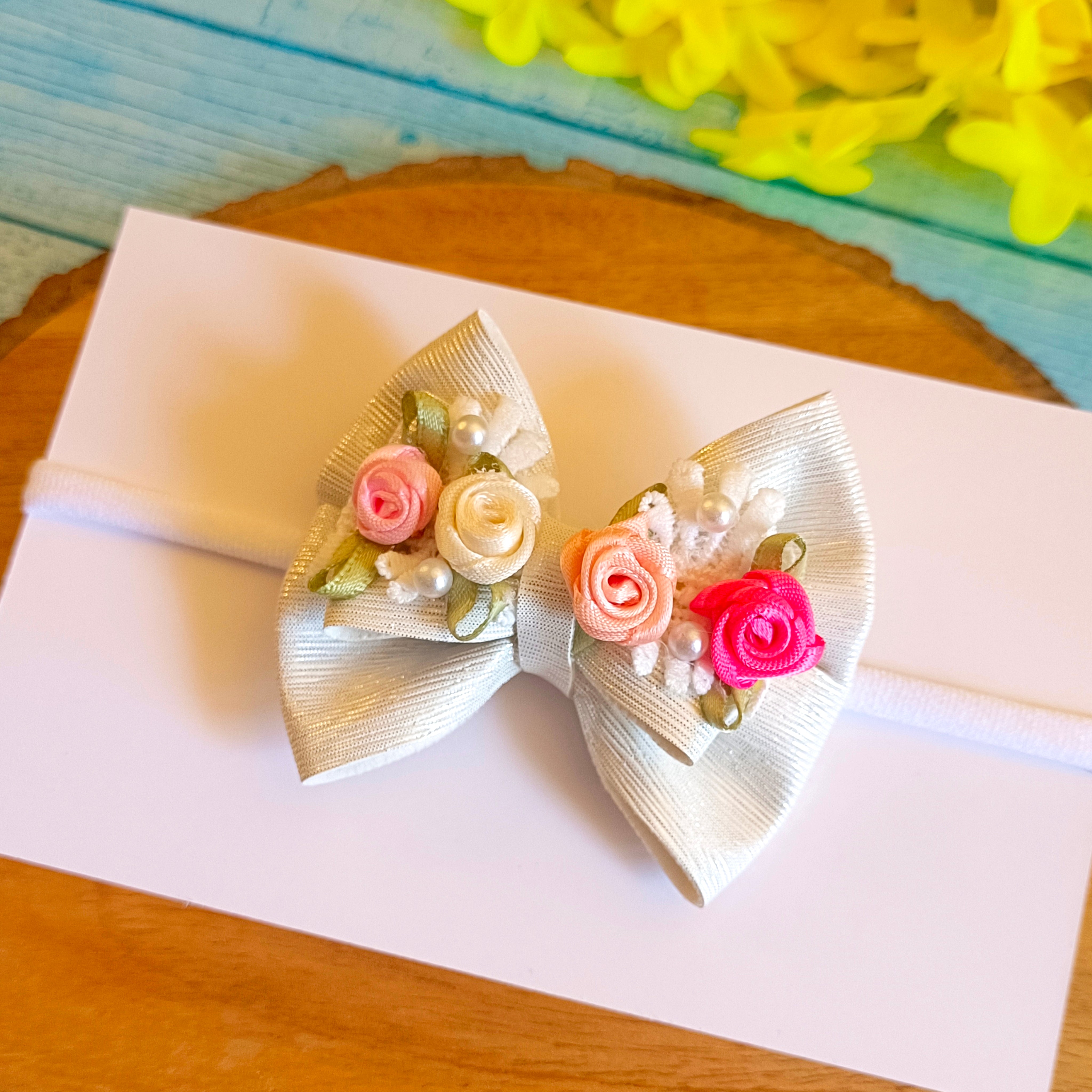 White Gulmohar Festive Soft Headband