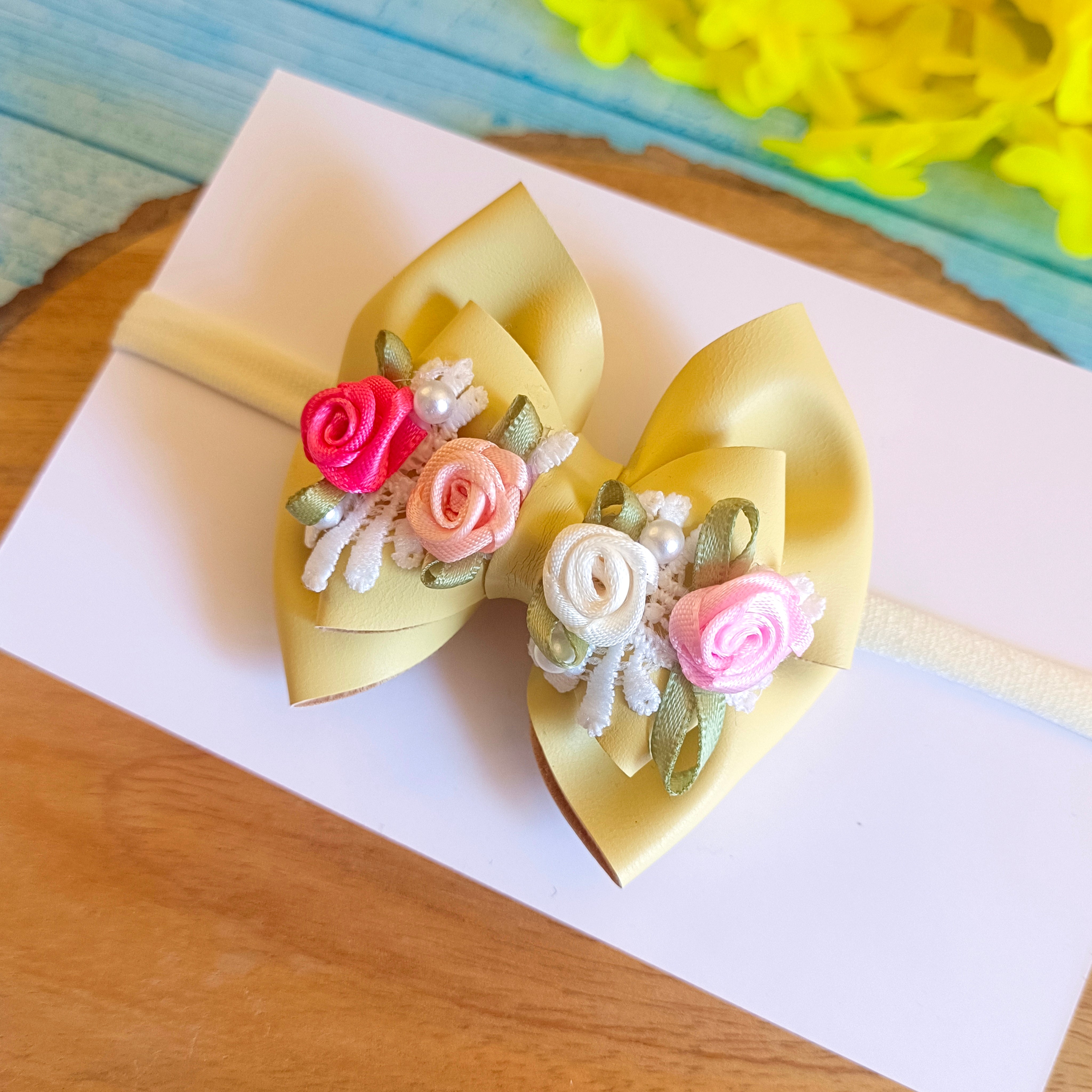 Gulmohar Pastel Soft Headband - Yellow