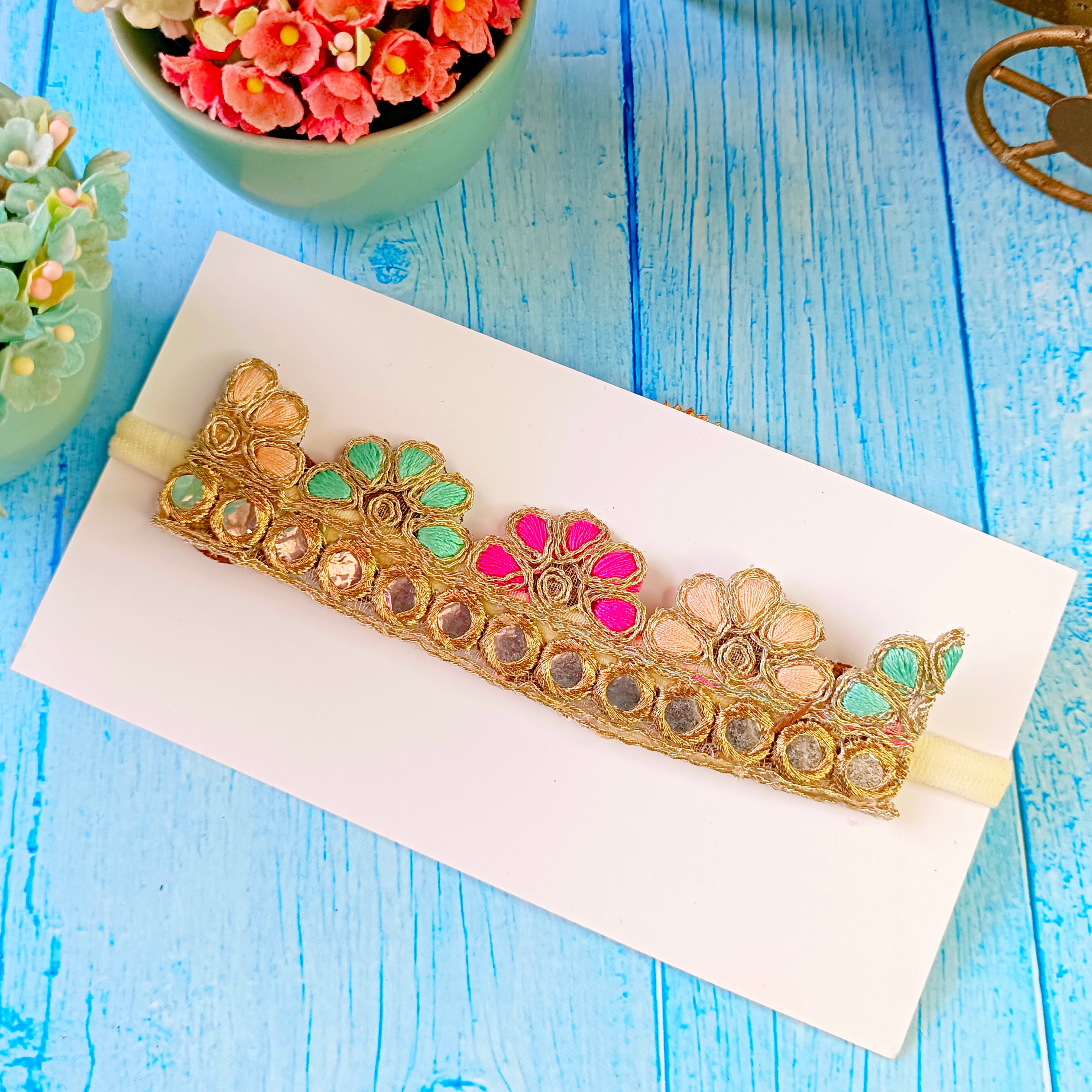 Multicolor Flower Crown Soft Headband