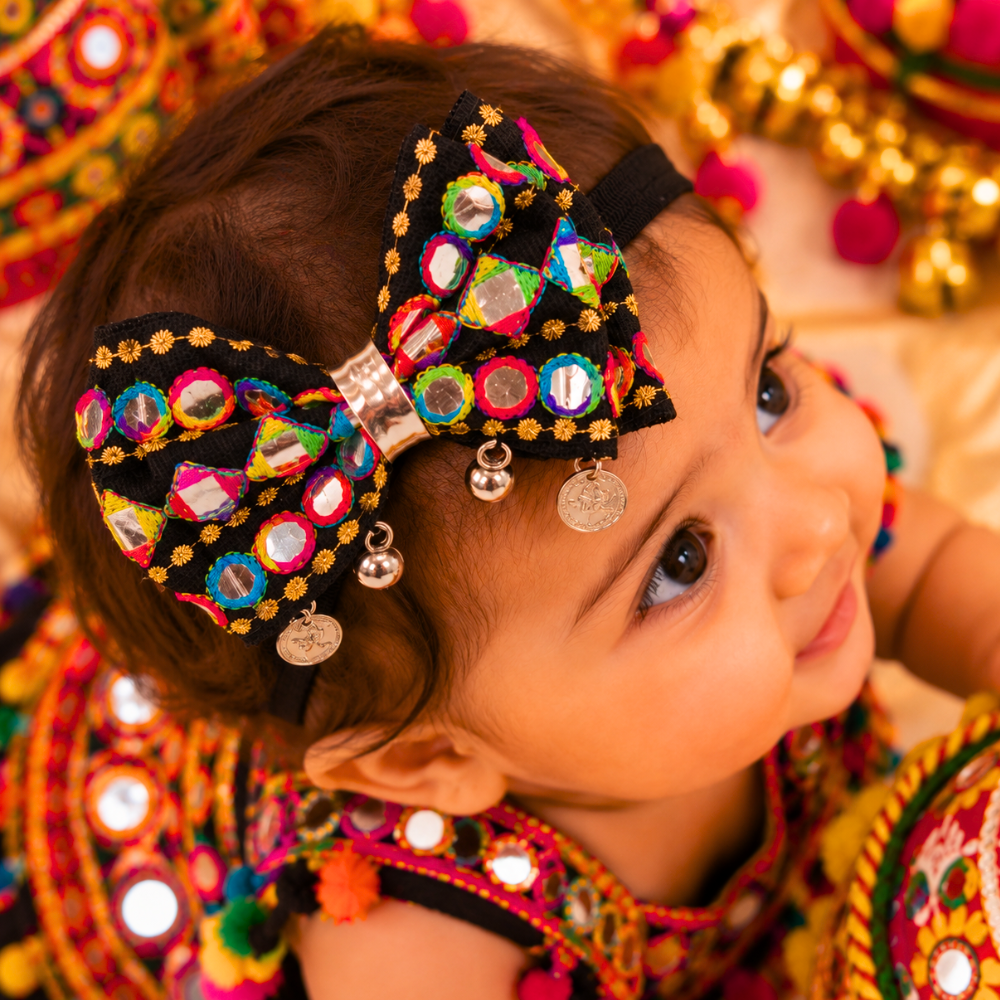 RaatRani Navratri Soft Headband with Sikka & Ghungroo