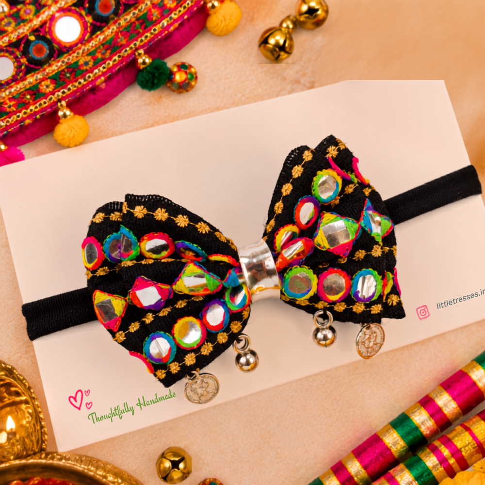 RaatRani Navratri Soft Headband with Sikka & Ghungroo