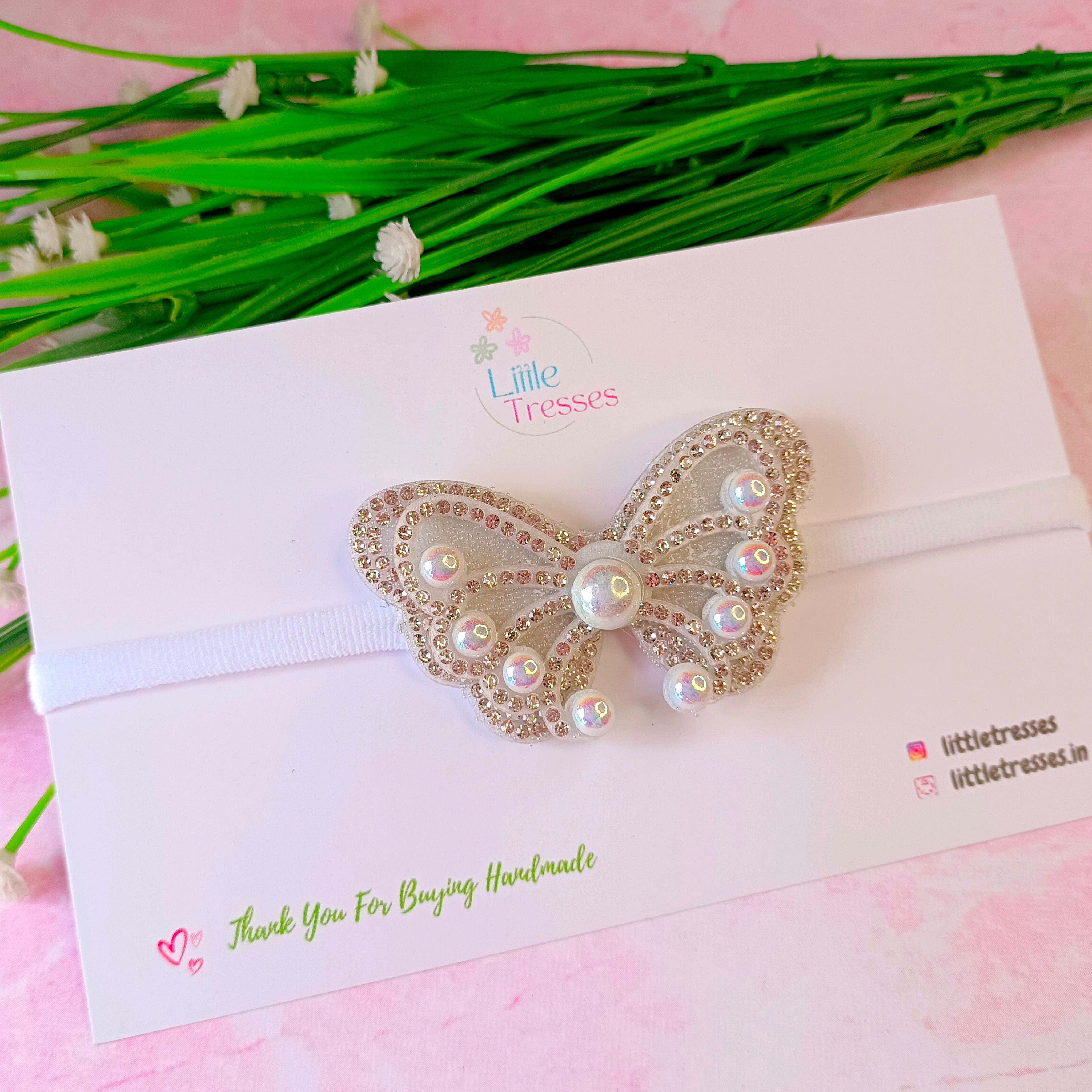 Pearl Butterfly Soft Headband