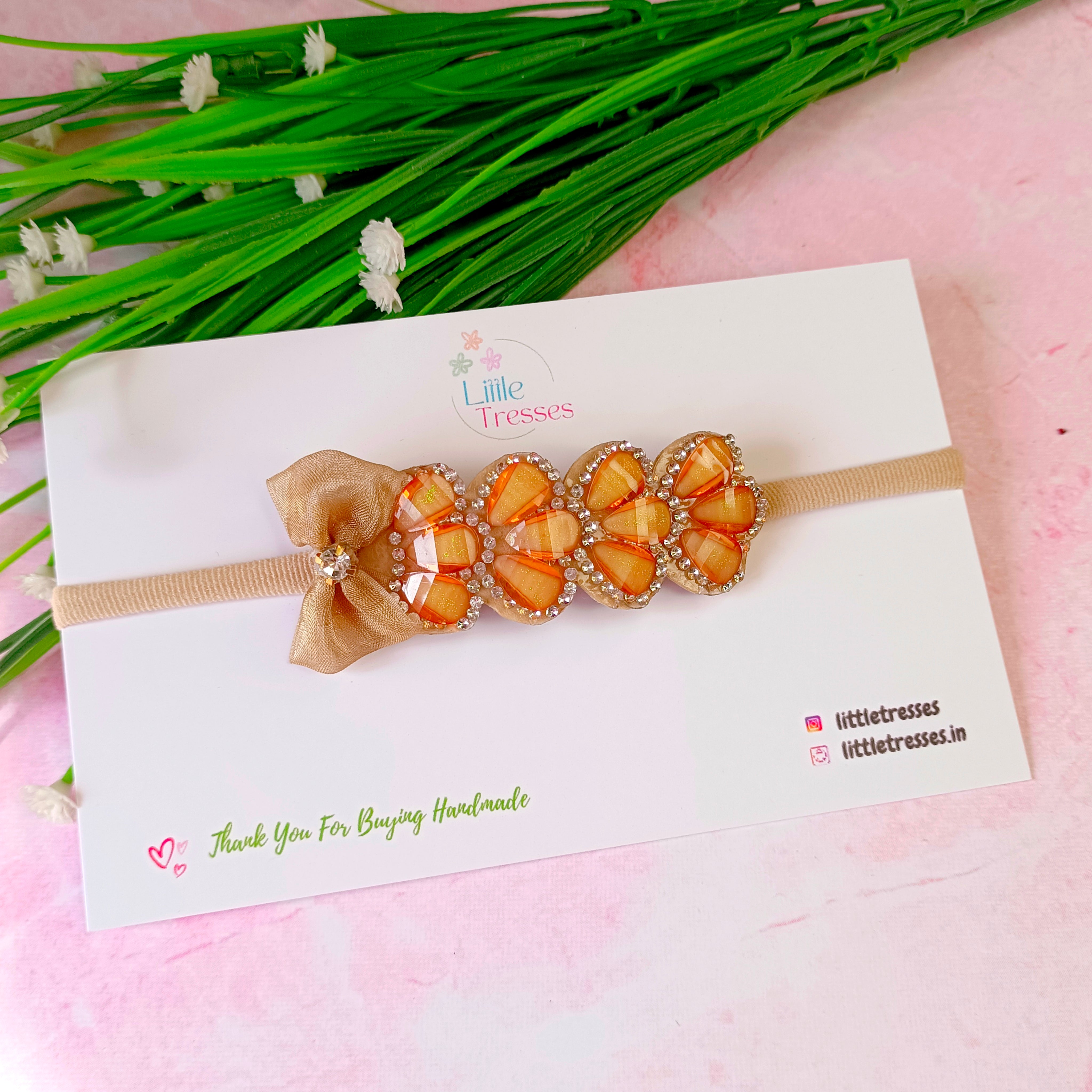 Scalloped Stripe with Bow Soft Headband