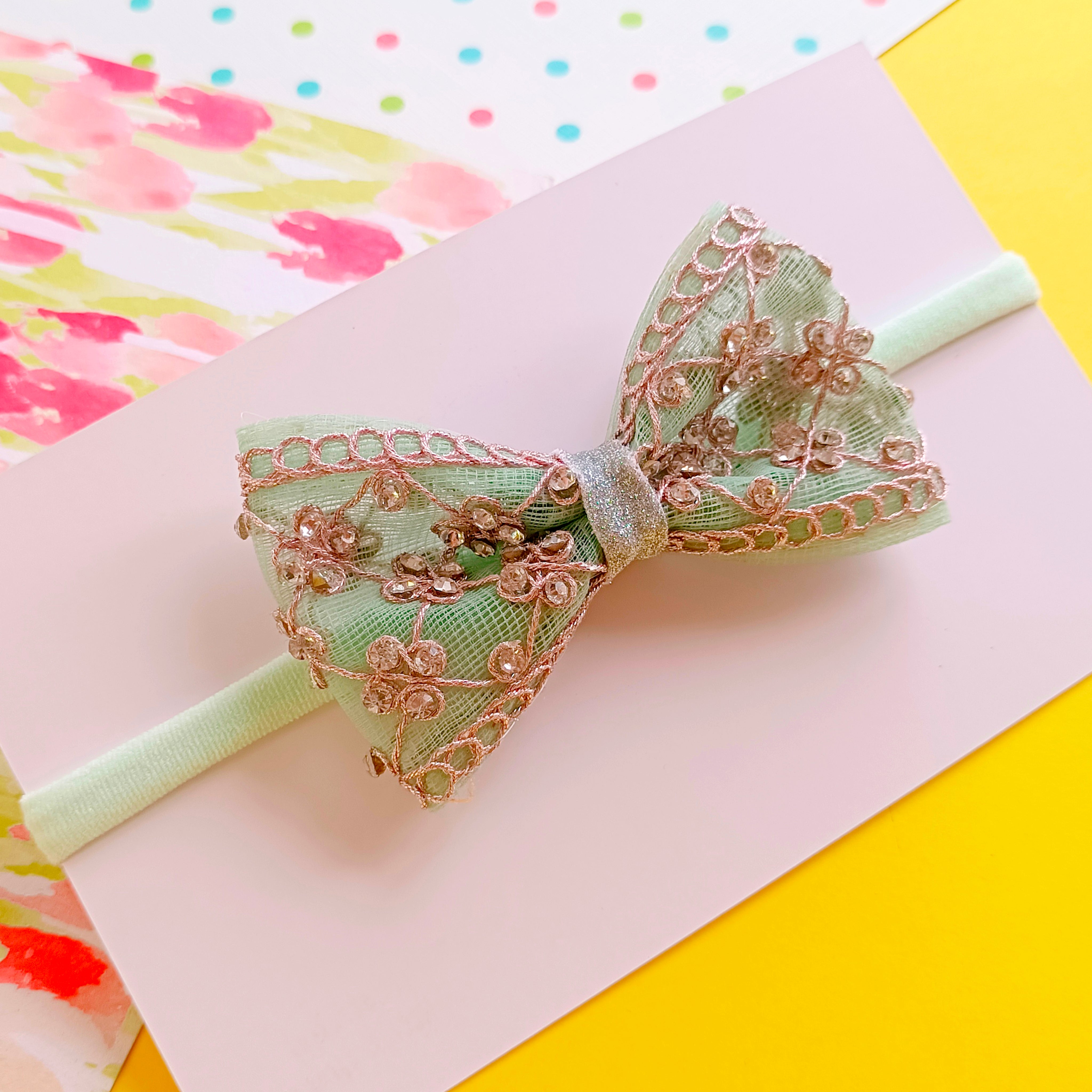 Zari on Net Bow Soft Headband