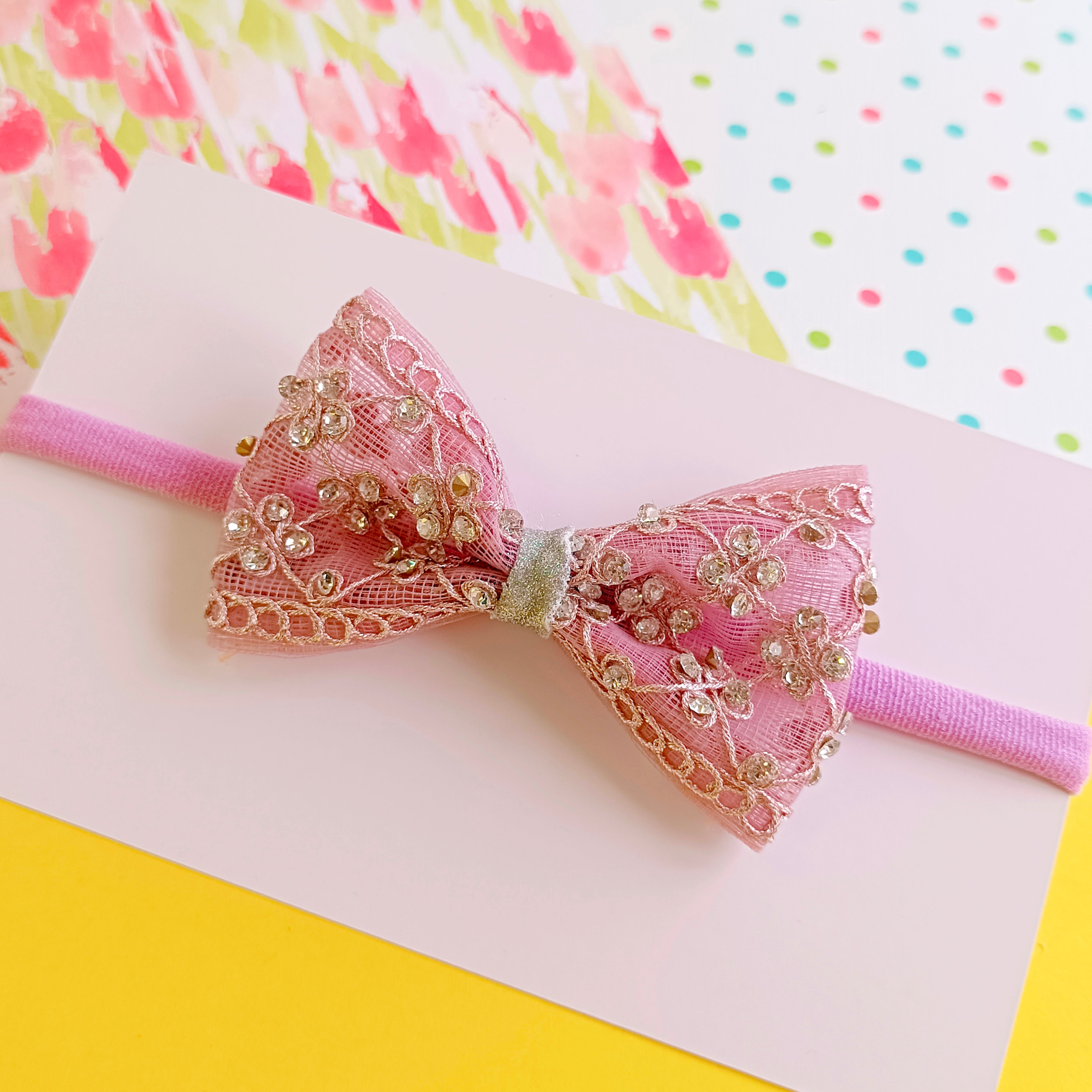 Zari on Net Bow Soft Headband