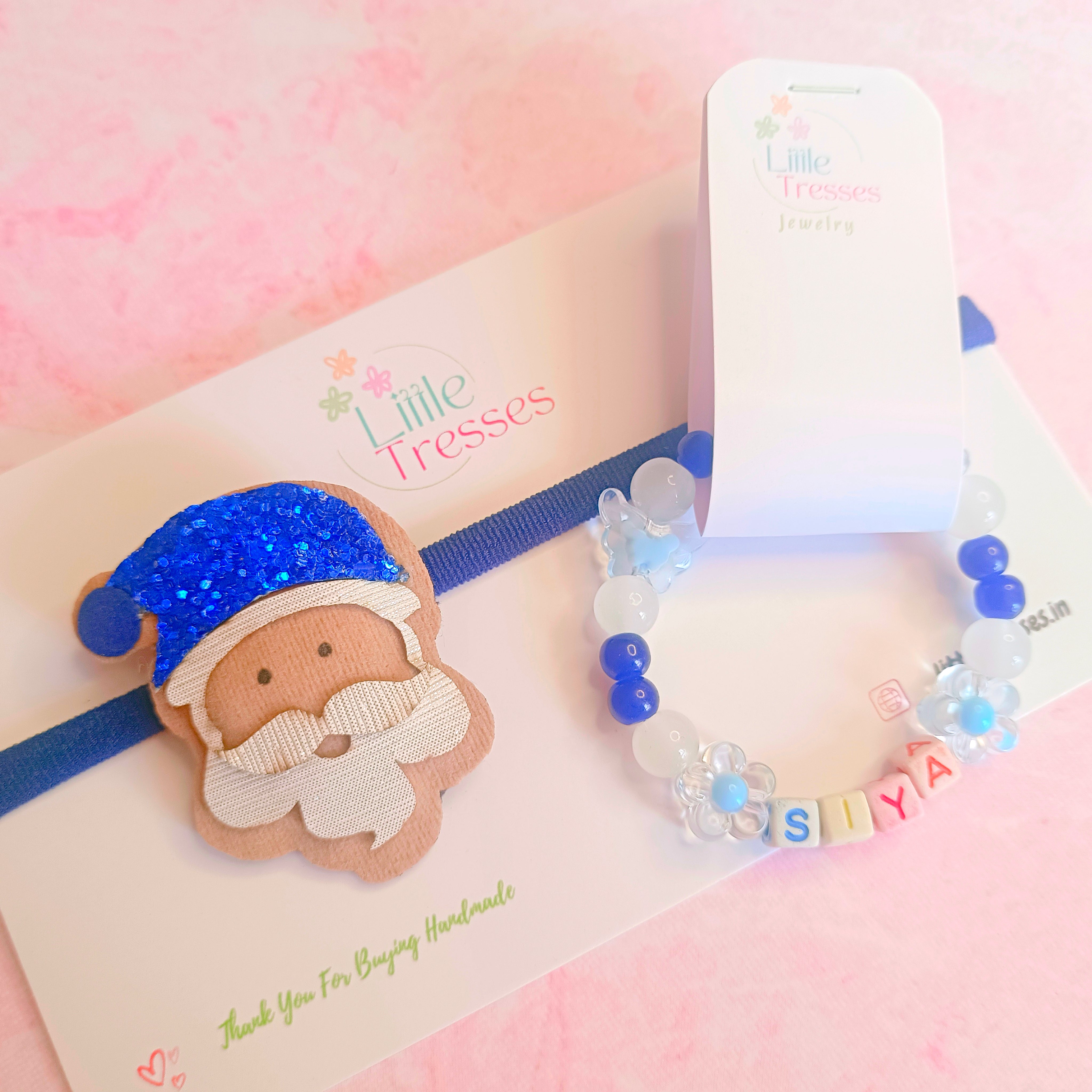 Santa Combo - Soft Headband and Personalized Bracelet