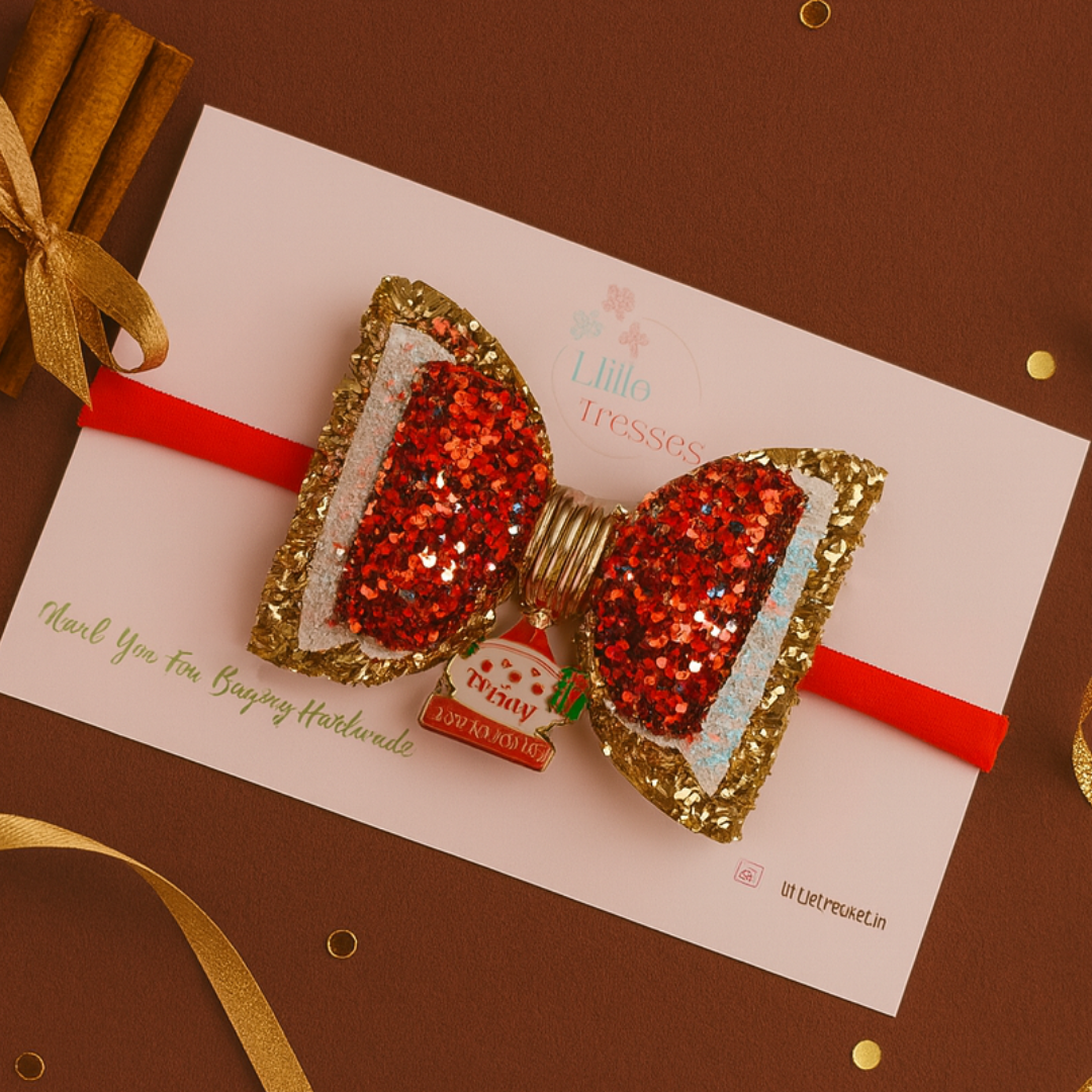 Snowman with Gift Charm Soft Stretchable Headband