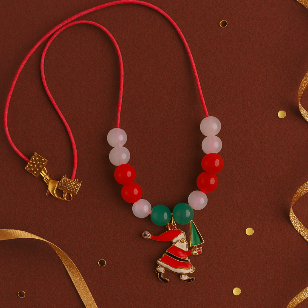 Santa with Christmas Tree Charm Pendant