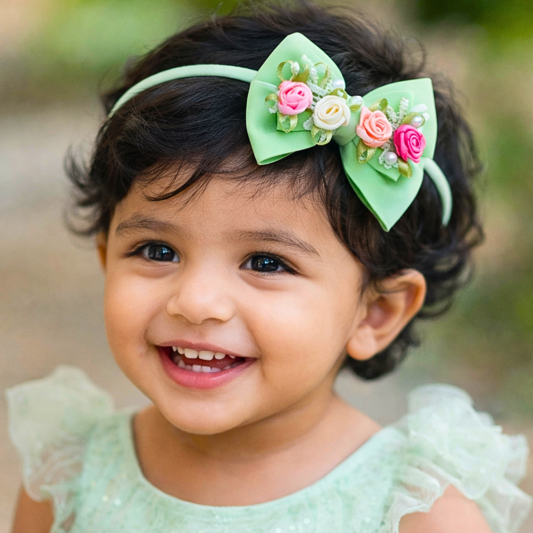 Mint Green Gulmohar Pastel Soft Headband