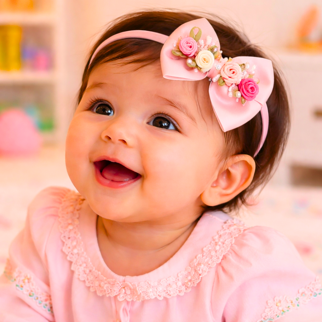 Baby Pink Gulmohar Pastel Soft Headband