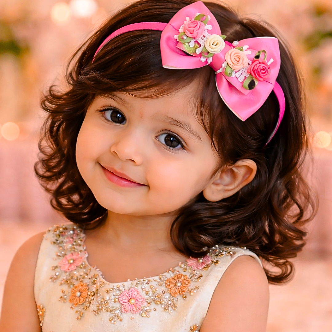 Pink Gulmohar Vibrant Soft Headband