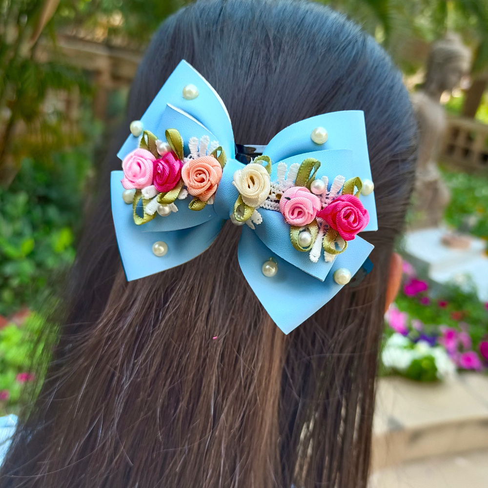Light Blue Gulmohar Pastel Alligator Clip