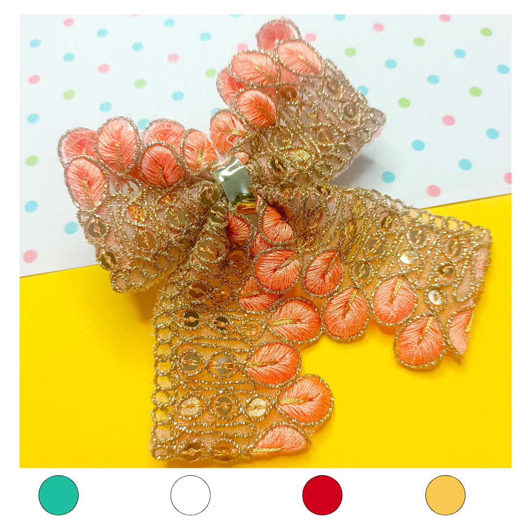 Peacock Feather Piggy Tail Alligator Clip - 5 Colors