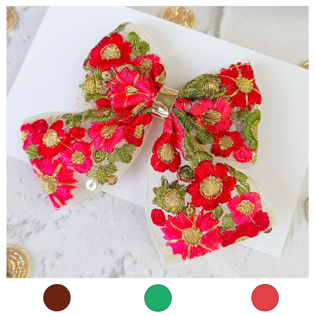 Petite Blossom Piggy Tail Alligator Clip - 3 Colors