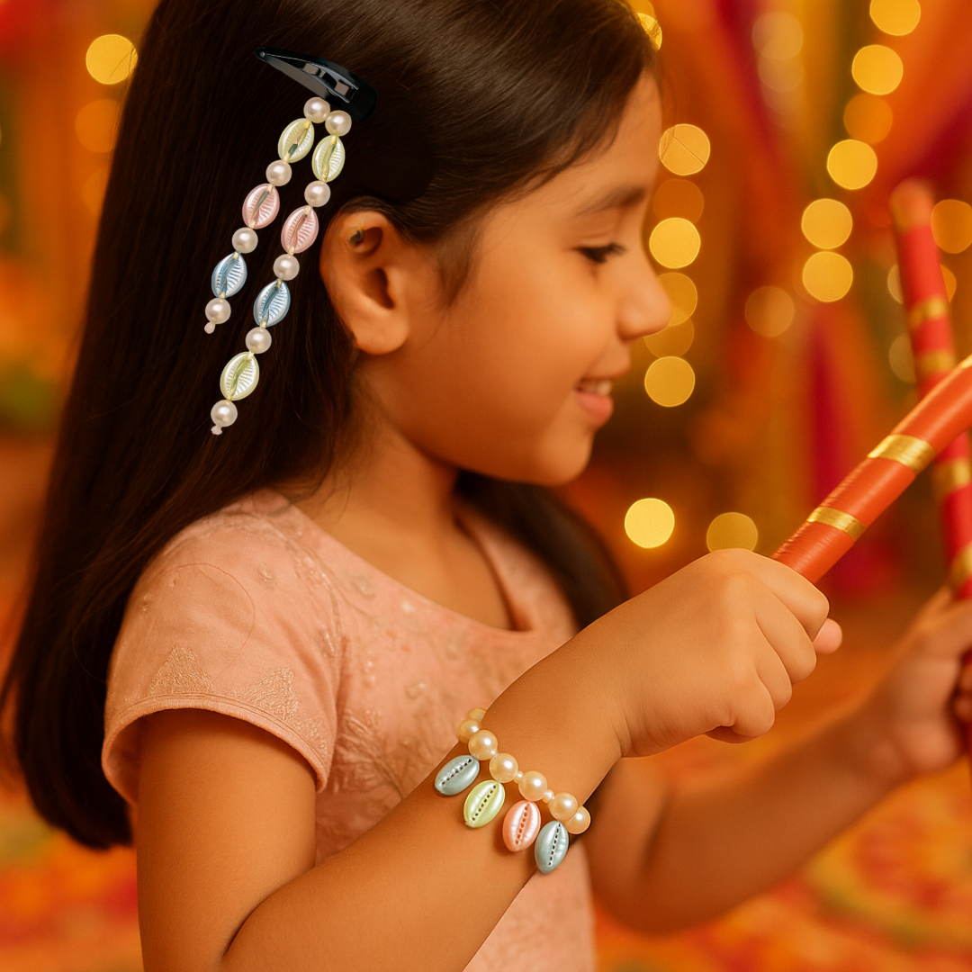 navratri kaudi dangler clip and bracelet combo