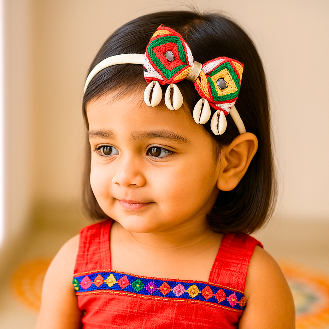 navratri bow soft headband for babies
