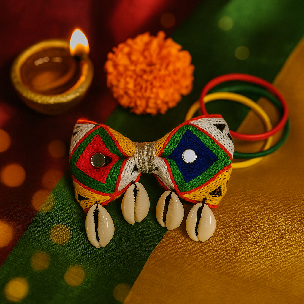 navratri small bow clip for girls