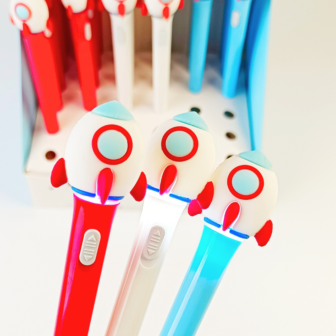 Rocket pen with LED lights 