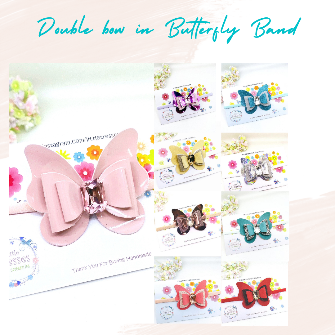 Double bow in Butterfly soft headband