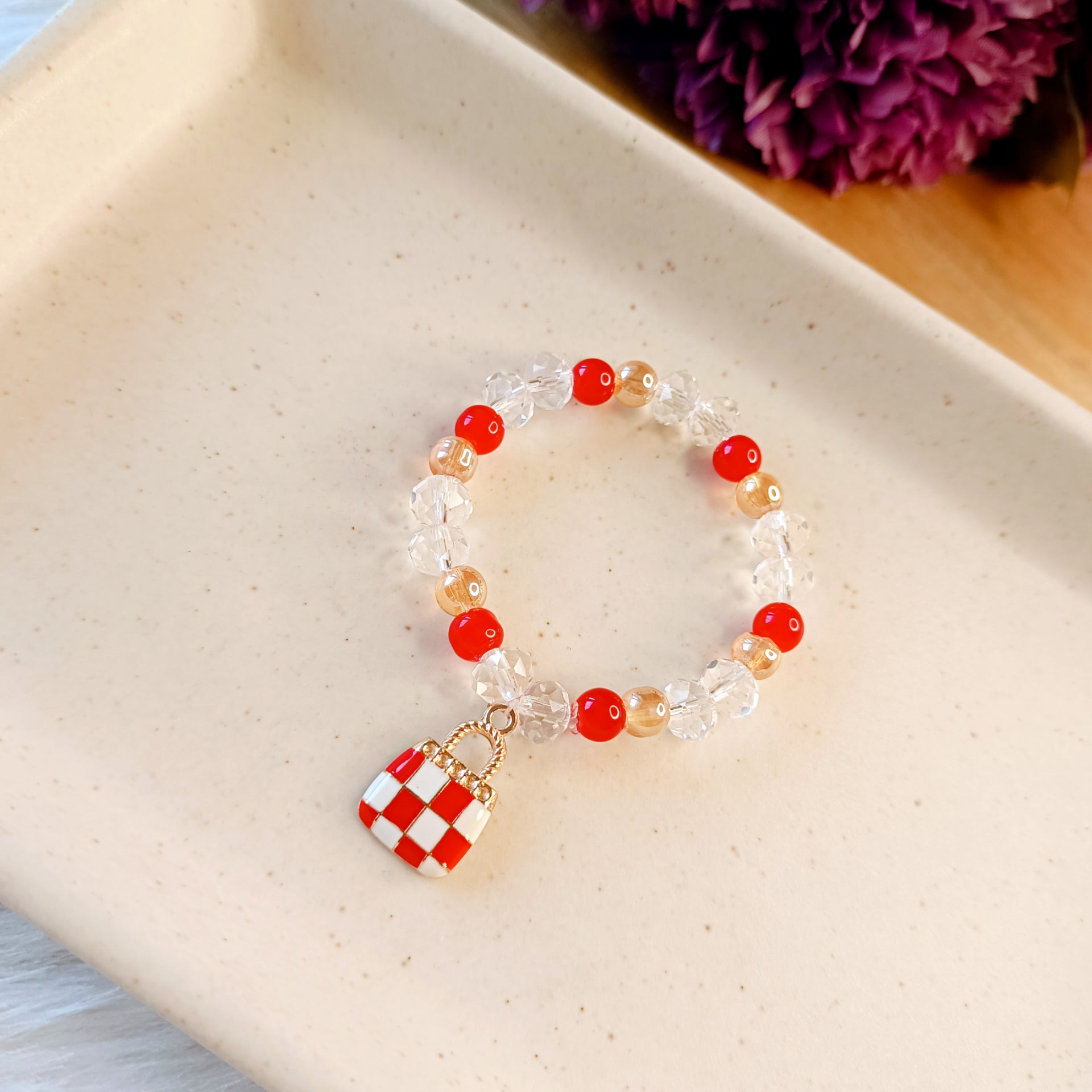 Little Red Purse Pendant & Bracelet Set