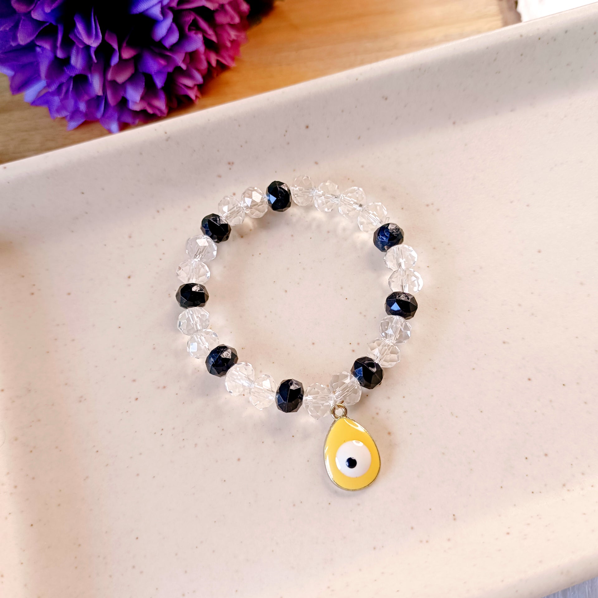 Evil Eye Yellow Pendant & Bracelet Set