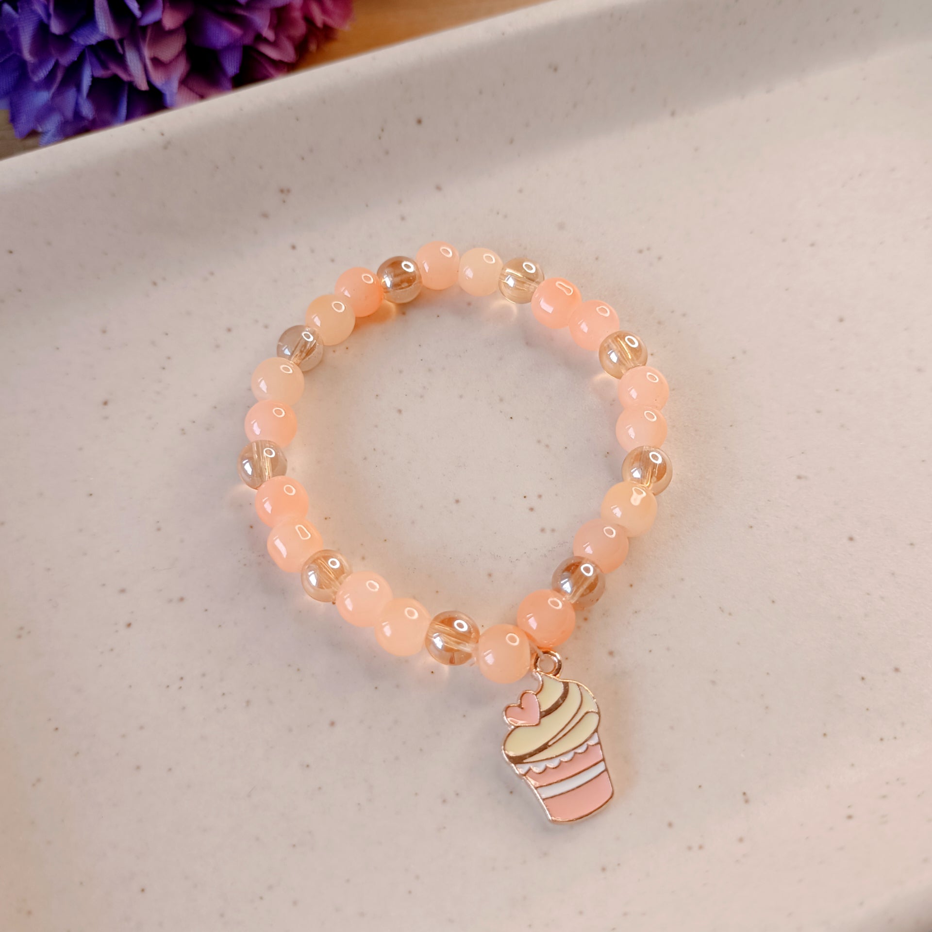 Cupcake Pendant & Bracelet Set