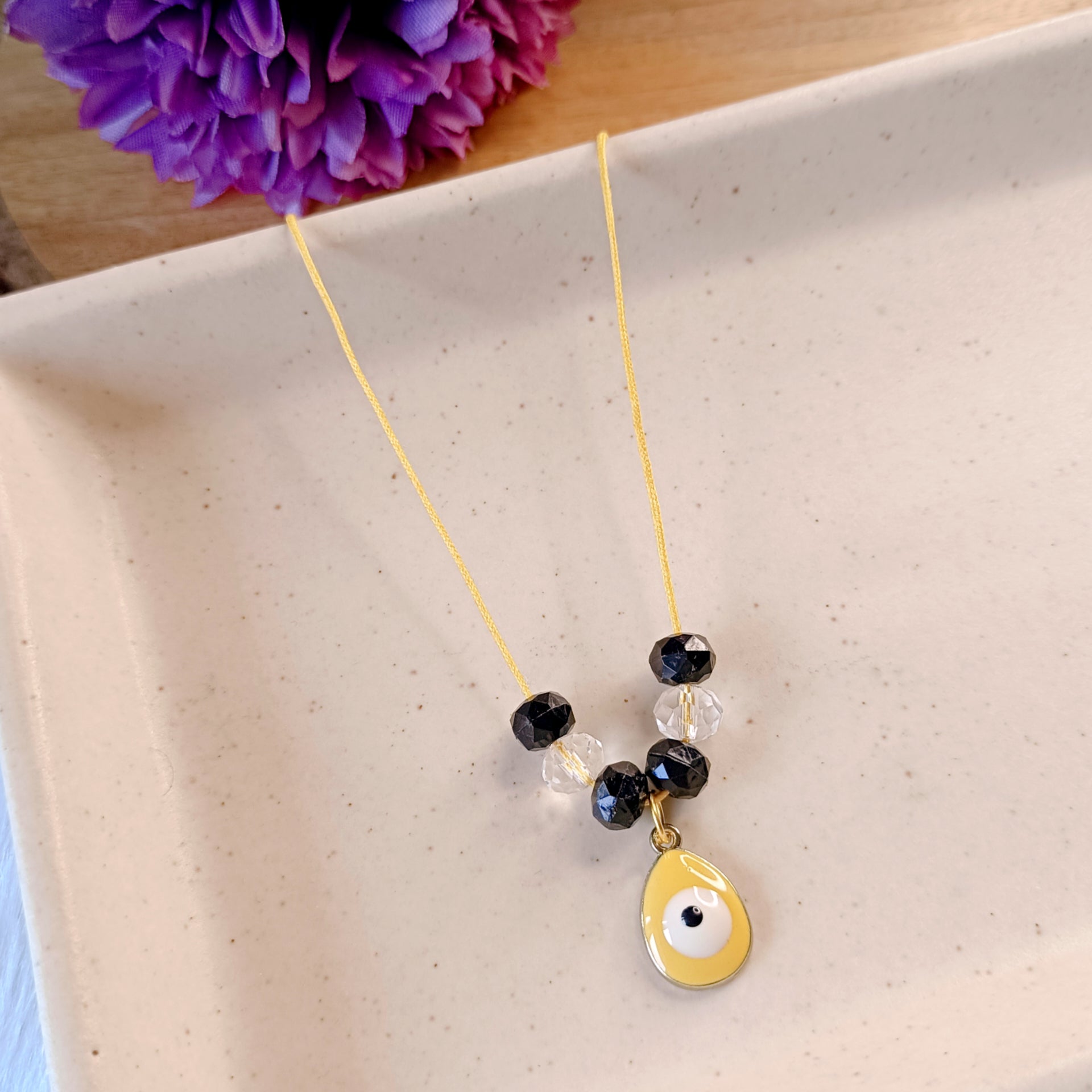 Evil Eye Yellow Pendant & Bracelet Set