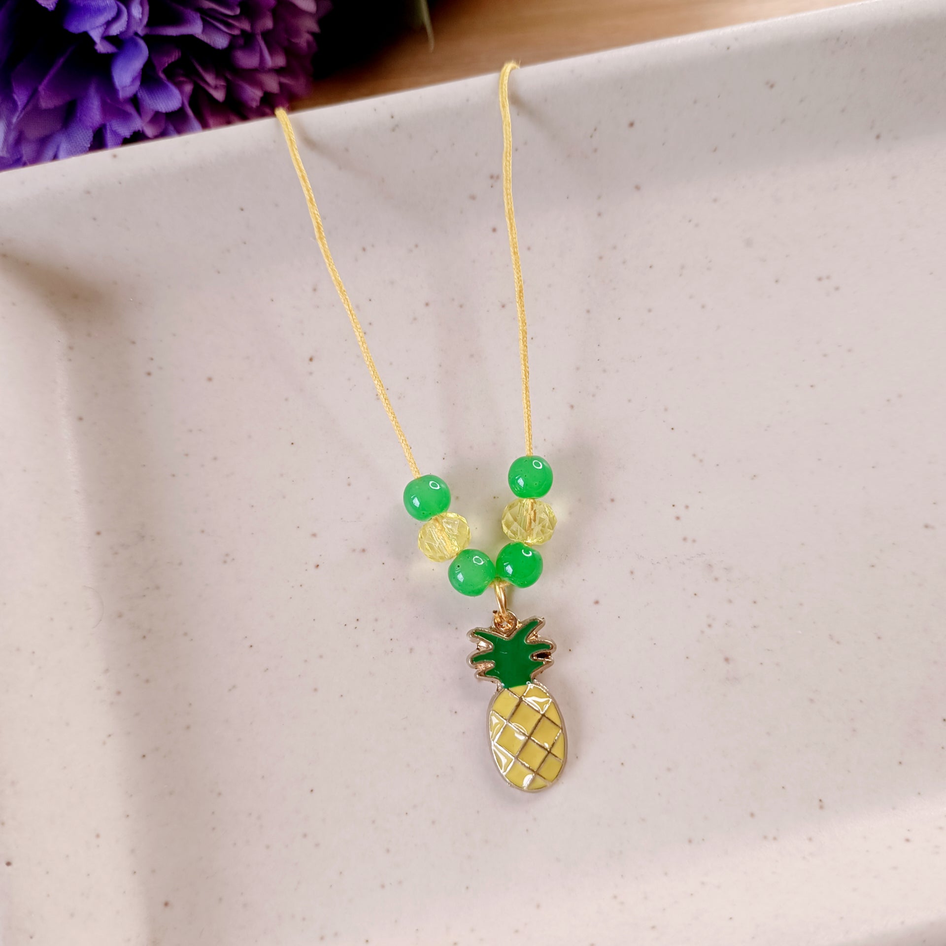 Pineappple Pendant & Bracelet Set